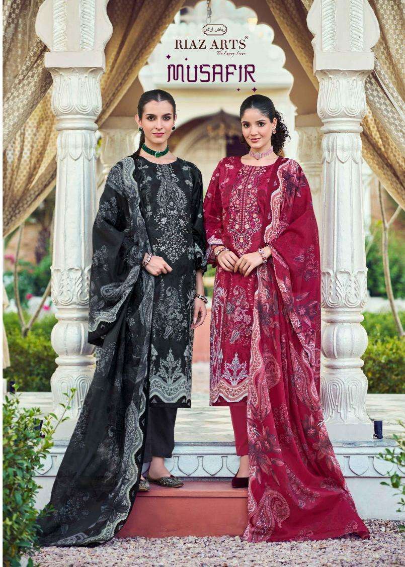 RIAZ ARTS MUSAFIR VOL-31  CAMRIC COTTON DIGITAL PRINT WITH EMBRODERY SALWAR KAMEEZ DEALER 