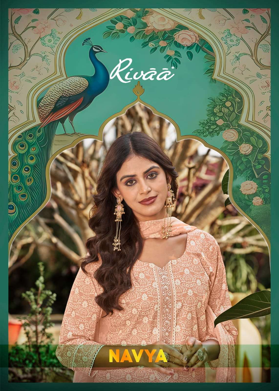 RIVAA NAVYA LAWN COTTON DIGITAL PRINT WITH FANCY EMBRODERY WORK DESIGNER LADIES SUIT SUPPLIER 