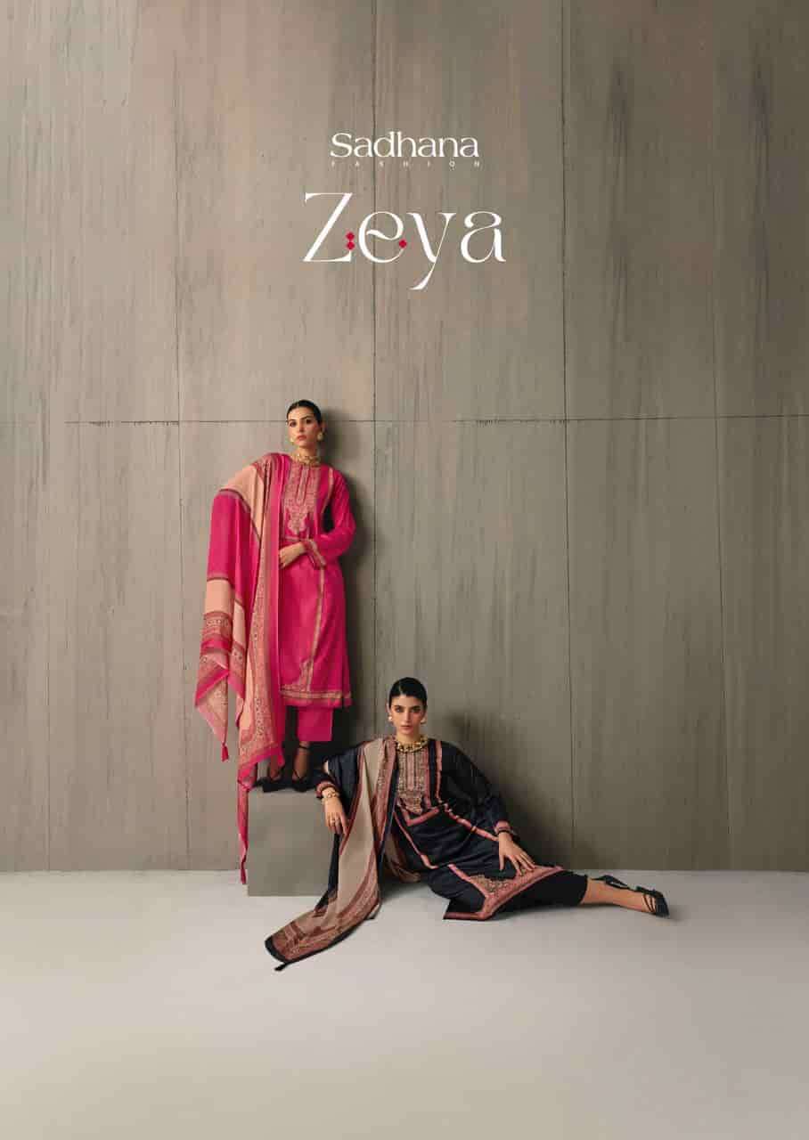 SADHANA FASHION ZEYA JAM COTTON FANCY EMBRODERY WORK UNSTITCHED SALWAR SUIT WHOLESALER