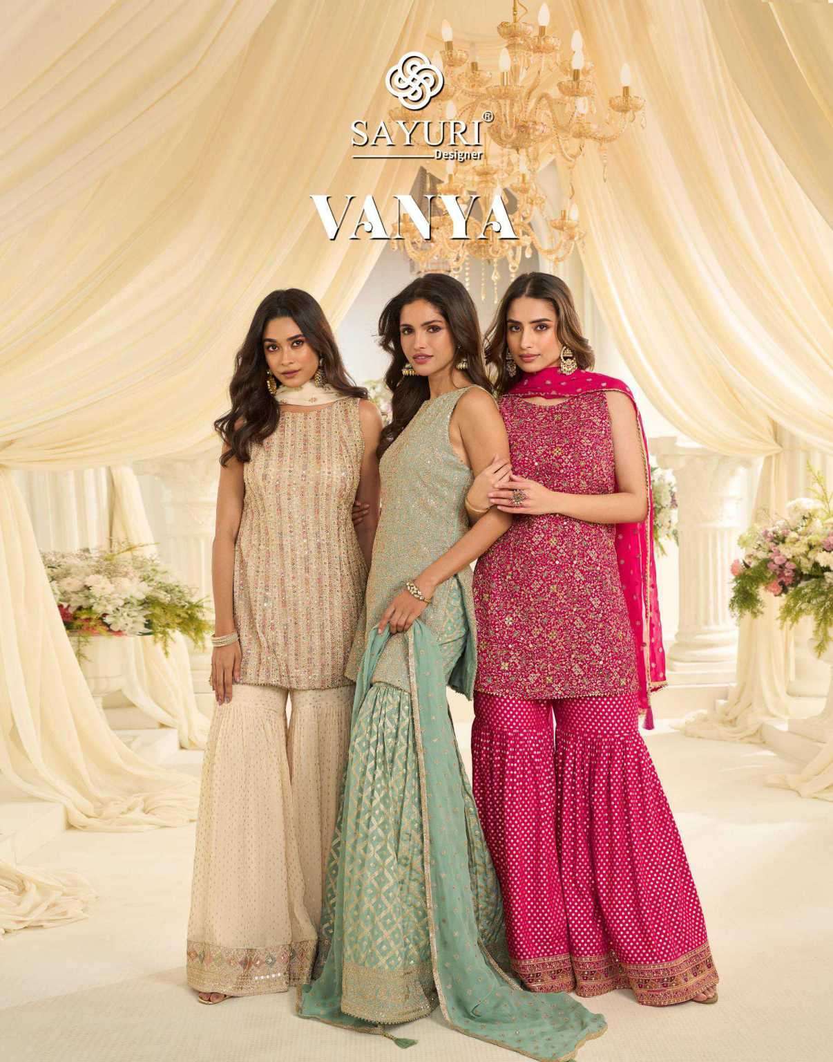 SAYURI DESIGNER VANYA PREMIUM GEORGETTE DESIGNER PARTYWEAR SUIT SUPPLIER 