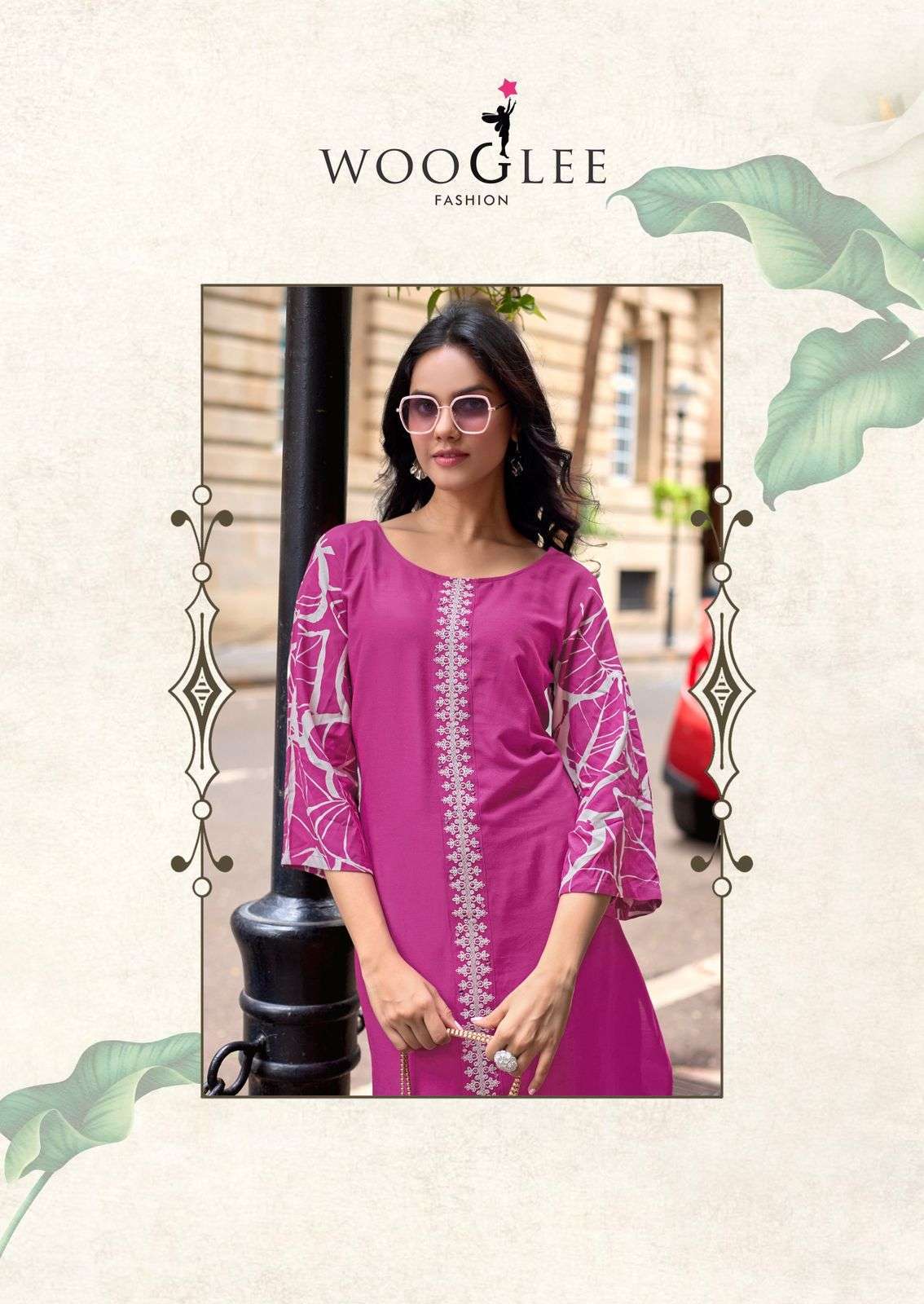 WOOGLEE YANAA HEAVY RAYON PRINT WITH EMBRODERY WORK CORD SET SUPPLIER 