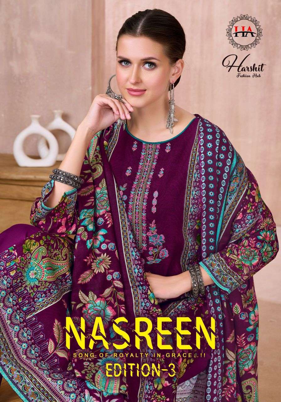 HARSHIT FASHION NASREEN VOL-3 VISCOSE RAYON WITH EMBROIDEREDY SALWAR KAMEEZ WHOLESALE PRICE 