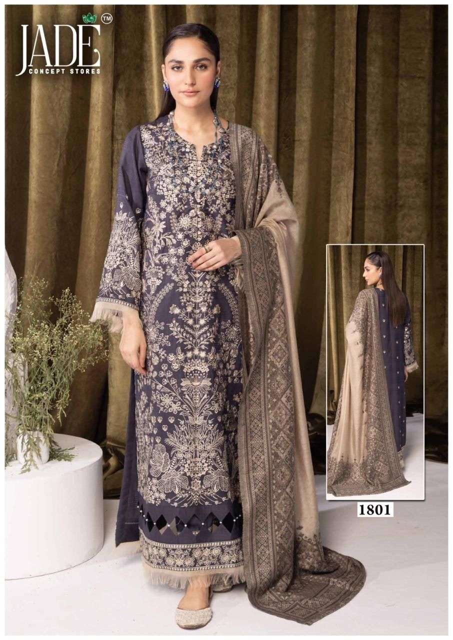 JADE BIN SAEED VOL 18 LAWN COTTON PAKISTANI PRINTED DRESS MATERIAL WHOLESALER 