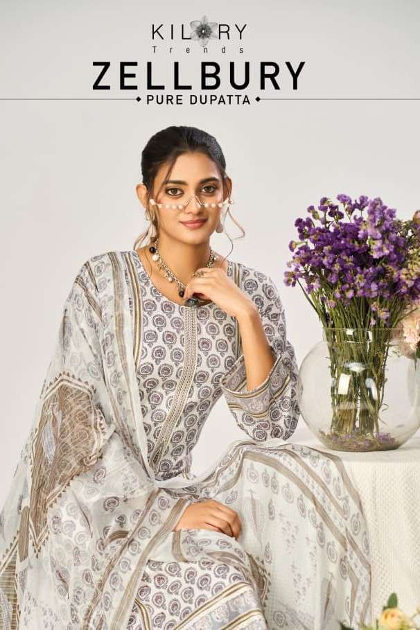 KILORY TRENDZ ZULLBURY  LAWN COTTON KHADIPRINT WITH EMBRODERYWORK SALWAR KAMEEZ 