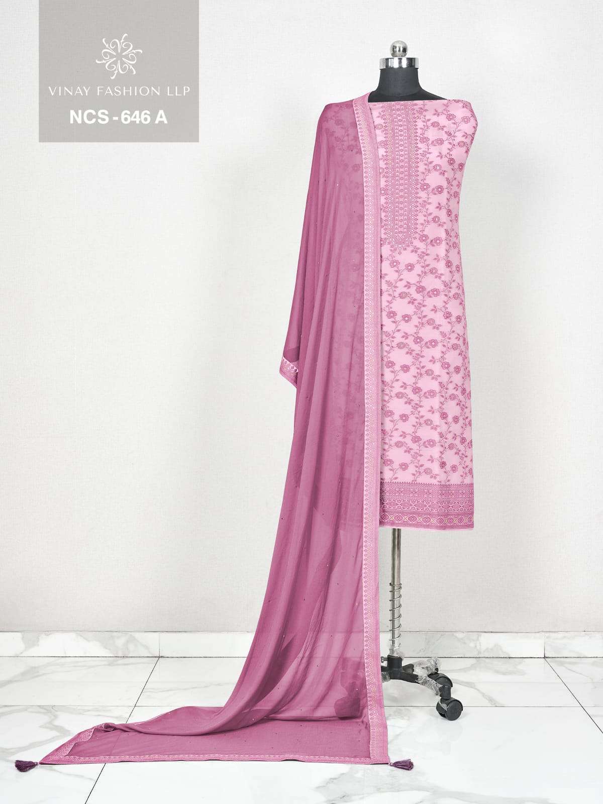 VINAY FASHION NCS 646 COLOURS FANCY EMBRODERY WORK STYLISH SALWAR KAMEEZ DEALER 
