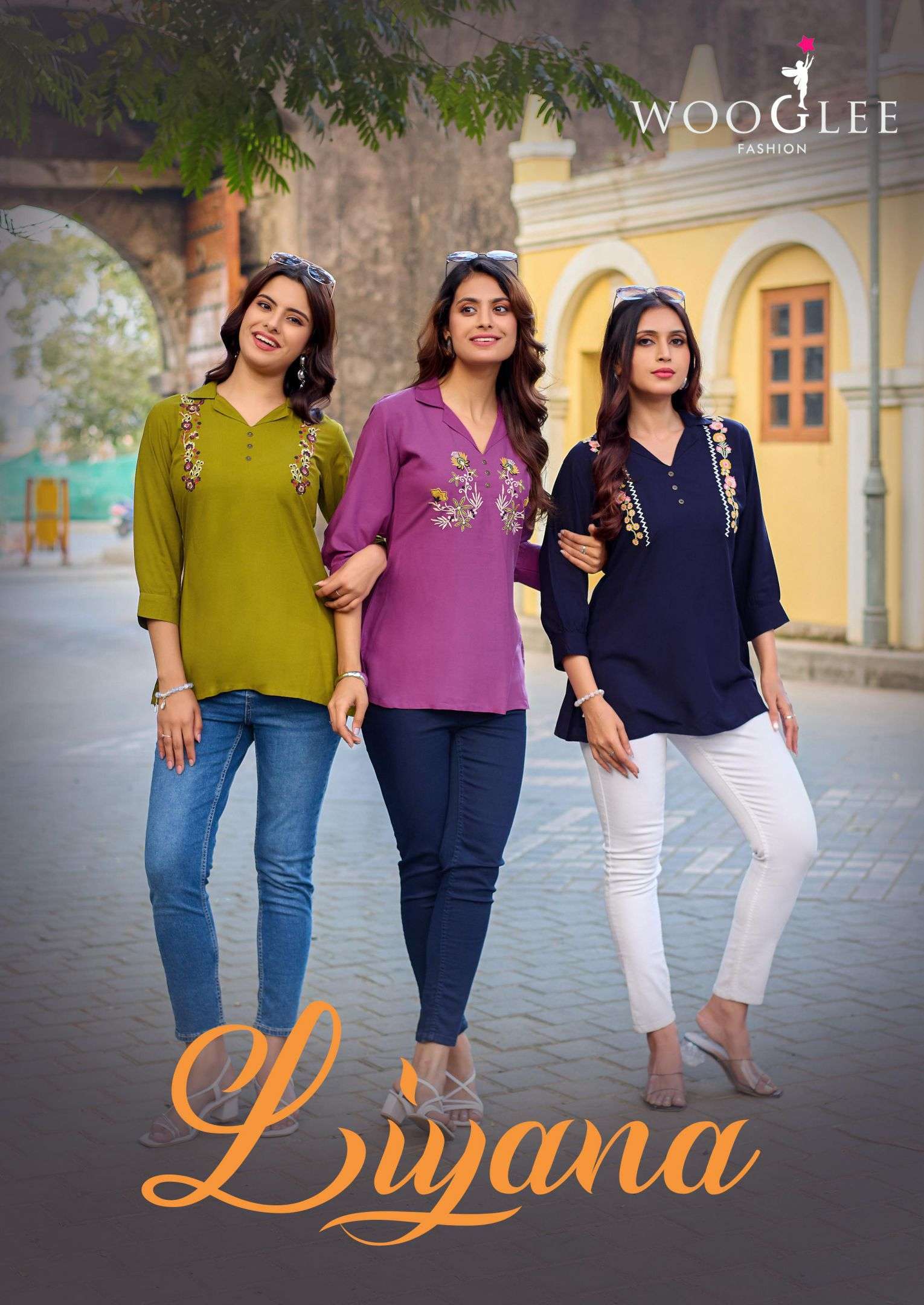 WOOGLEE LIYANA RAYON THREAD WORK KURTI MANUFACTURER IN SURAT