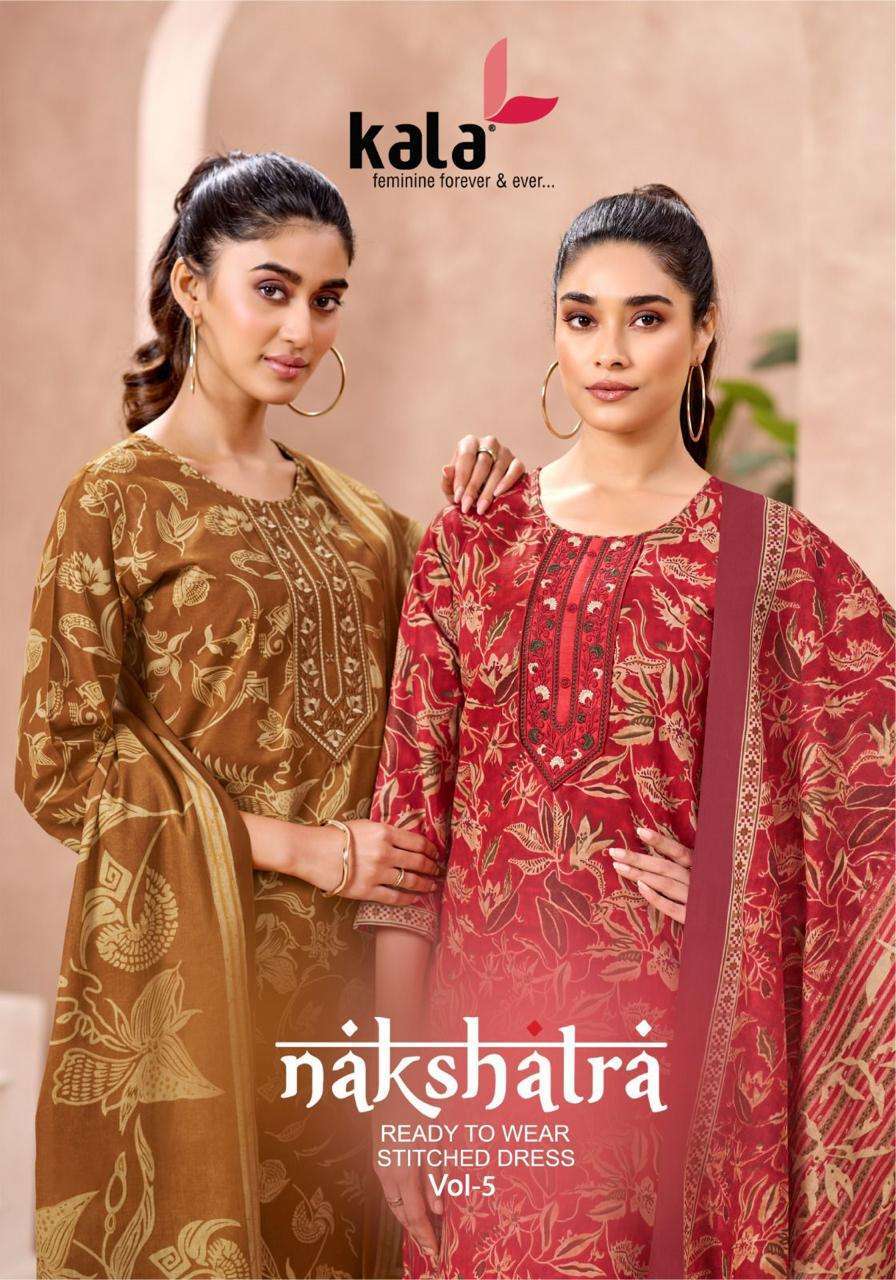 KALA FASHION NAKSHATRA VOL 5 READYMADE COTTON 3 PIECE SETS CATALOG SETS WHOLESALE PRICE 