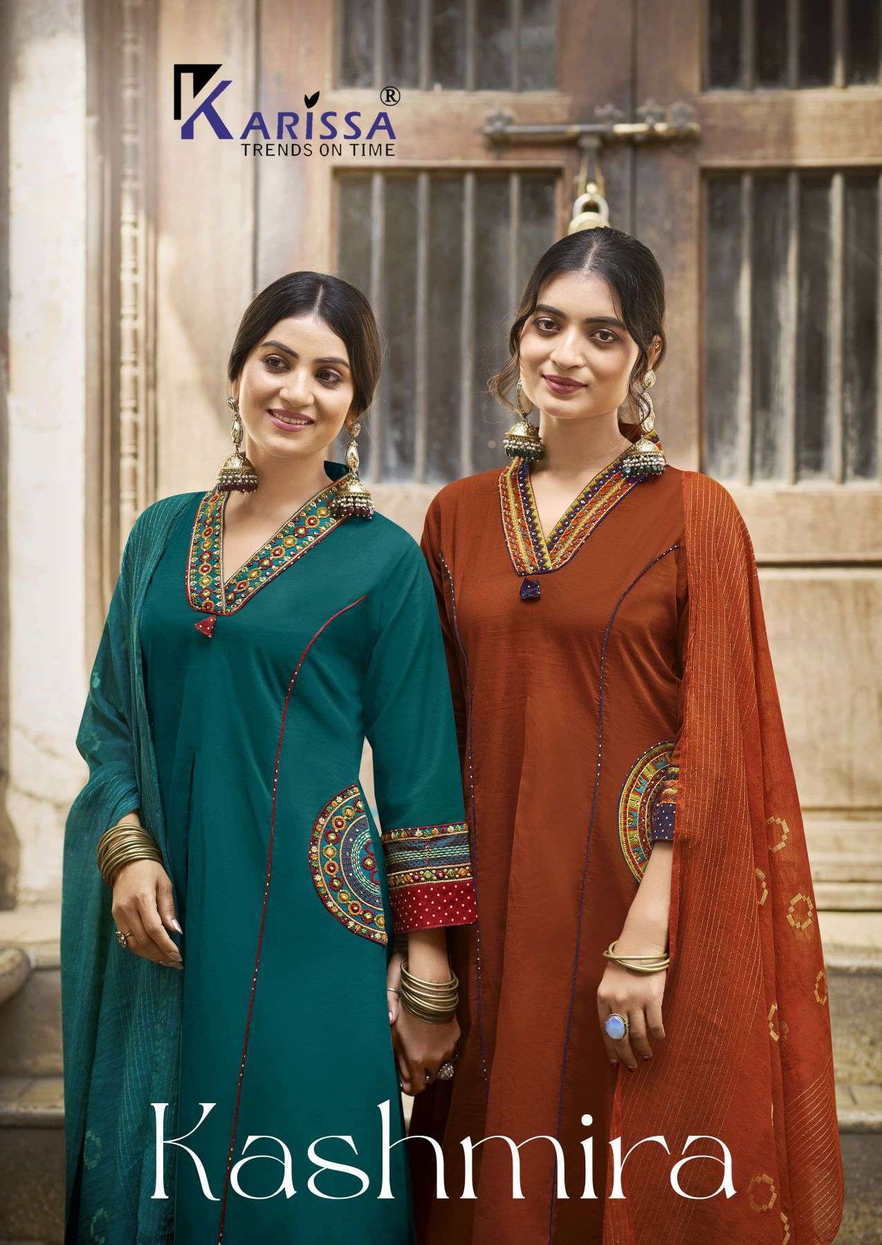 KARISSA KASHMIRA PREMIUM COTTON DESIGNER  KURTI WITH BOTTOM AND DUPPTA COLLECTION SUPPLIER 