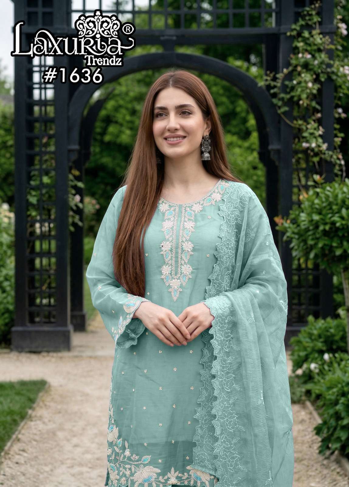 LAXURIA TRENDS 1636 CRYSTAL CHIFFON WITH WORK READYMADE SALWAR KAMEEZ WHOLESALE PRICE IN SURAT 