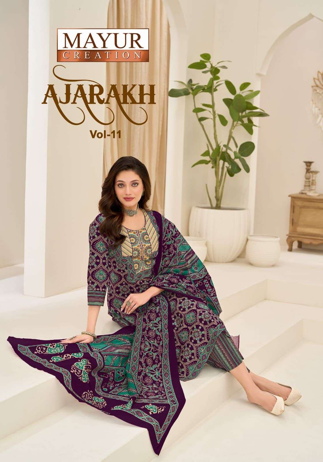 MAYUR CREATION AJARAKH VOL-11 COTTON PRINTED READYMADE SALWAR SUIT WHOLESALER