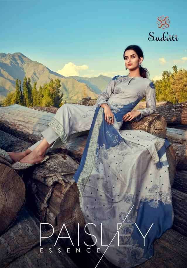 SUDRITI PAISLEY ESSENCE PASHMINA MIRROR WORK SUITS DEALER SURAT