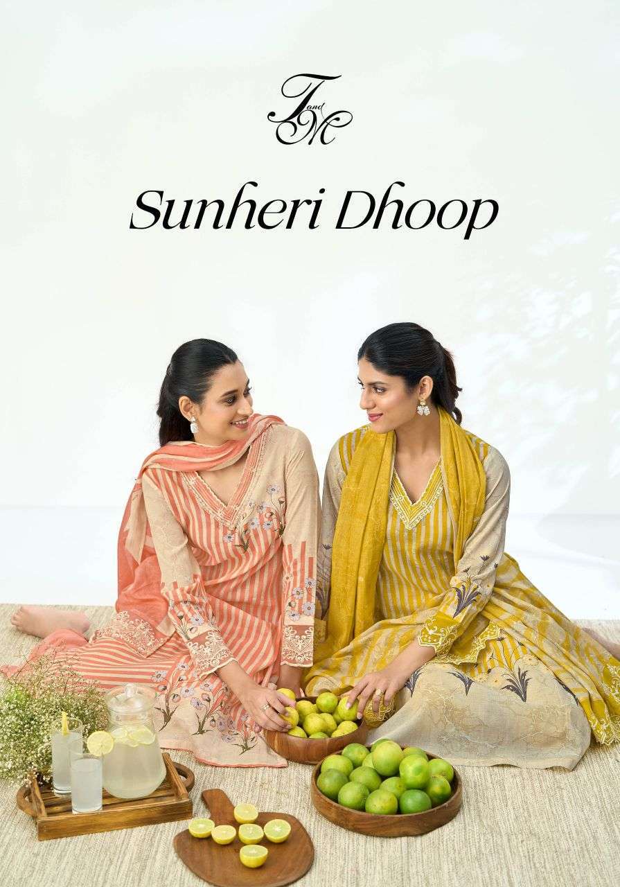 T AND M SUNHERI DHOOPMAL CHANDERI DIGITAL PRINT WITH EMBROIDERY SALWAR KAMEEZ WHOLESALE PRICE 