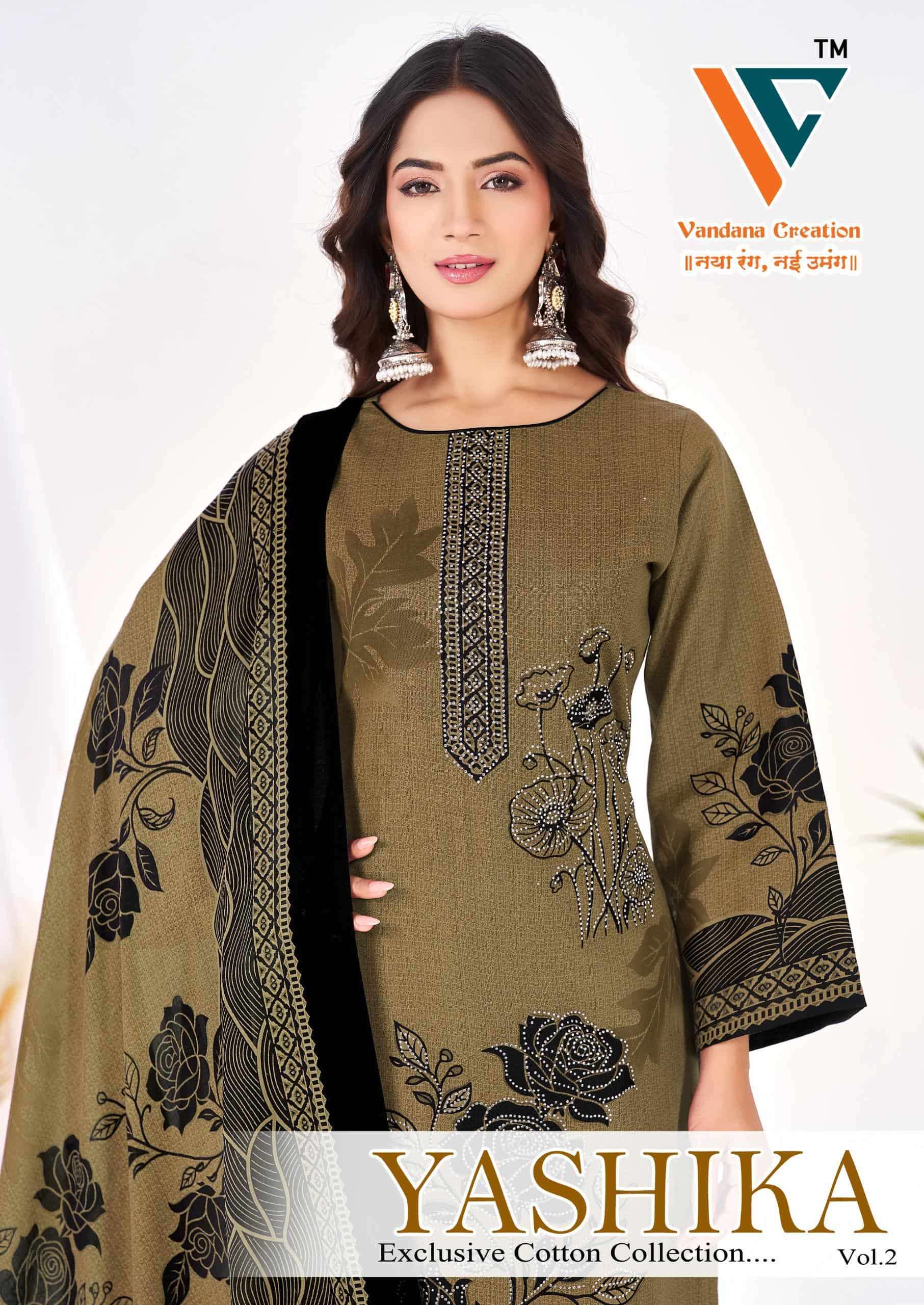VANDANA FASHION YASHIKA VOL 2 FANCY COTTON DRESS MATERIAL CATALOG EXPORTERE SURAT 