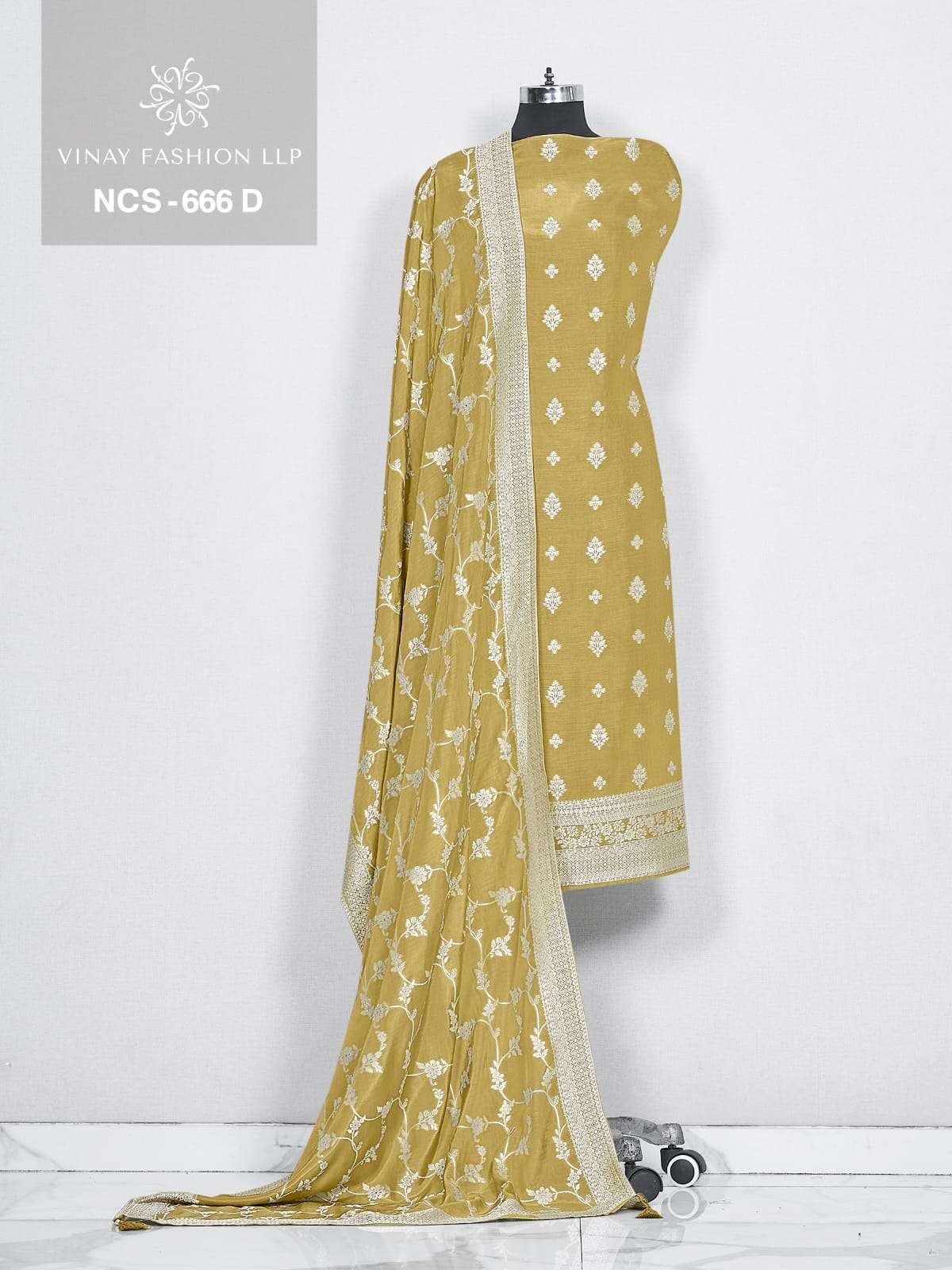 VINAY FASHION NCS 665 MUSLIN JACQUARD WITH FANCY DESIGNER SALWAR KAMEEZ WHOLESALE PRICE SURAT 