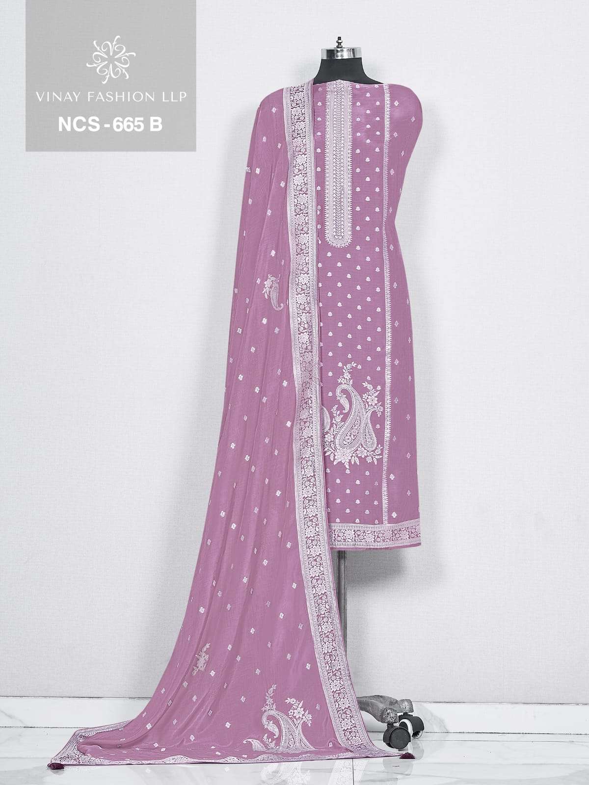 VINAY FASHION NCS 665 VISCOSE MUSLIN JACQUARD DESIGNER SALWAR KAMEEZ WHOLESALE PRICE SURAT 