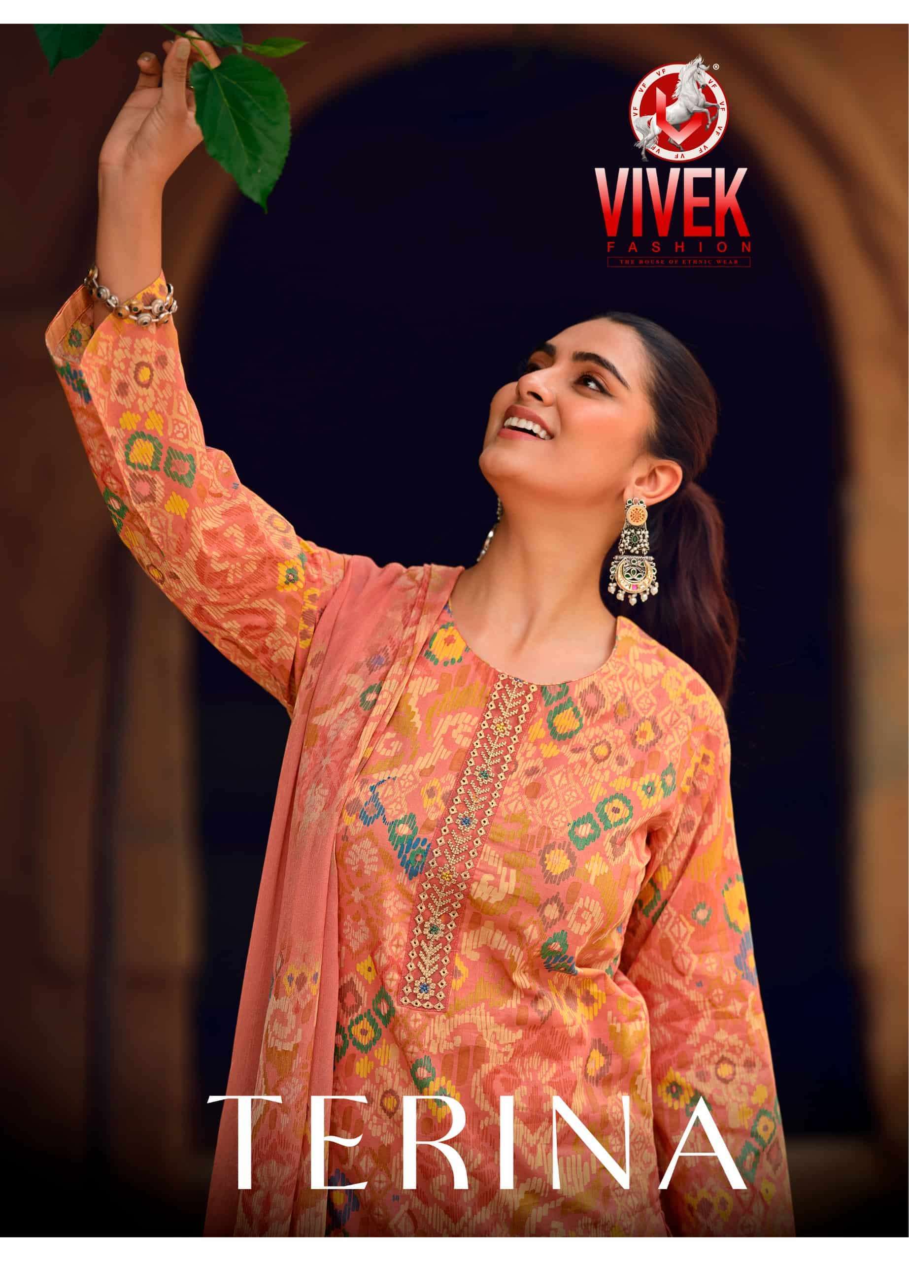 VIVEK FASHION TERINA PREMIUM WEAR COTTON SUIT WHOLESALE PRICE SURAT 