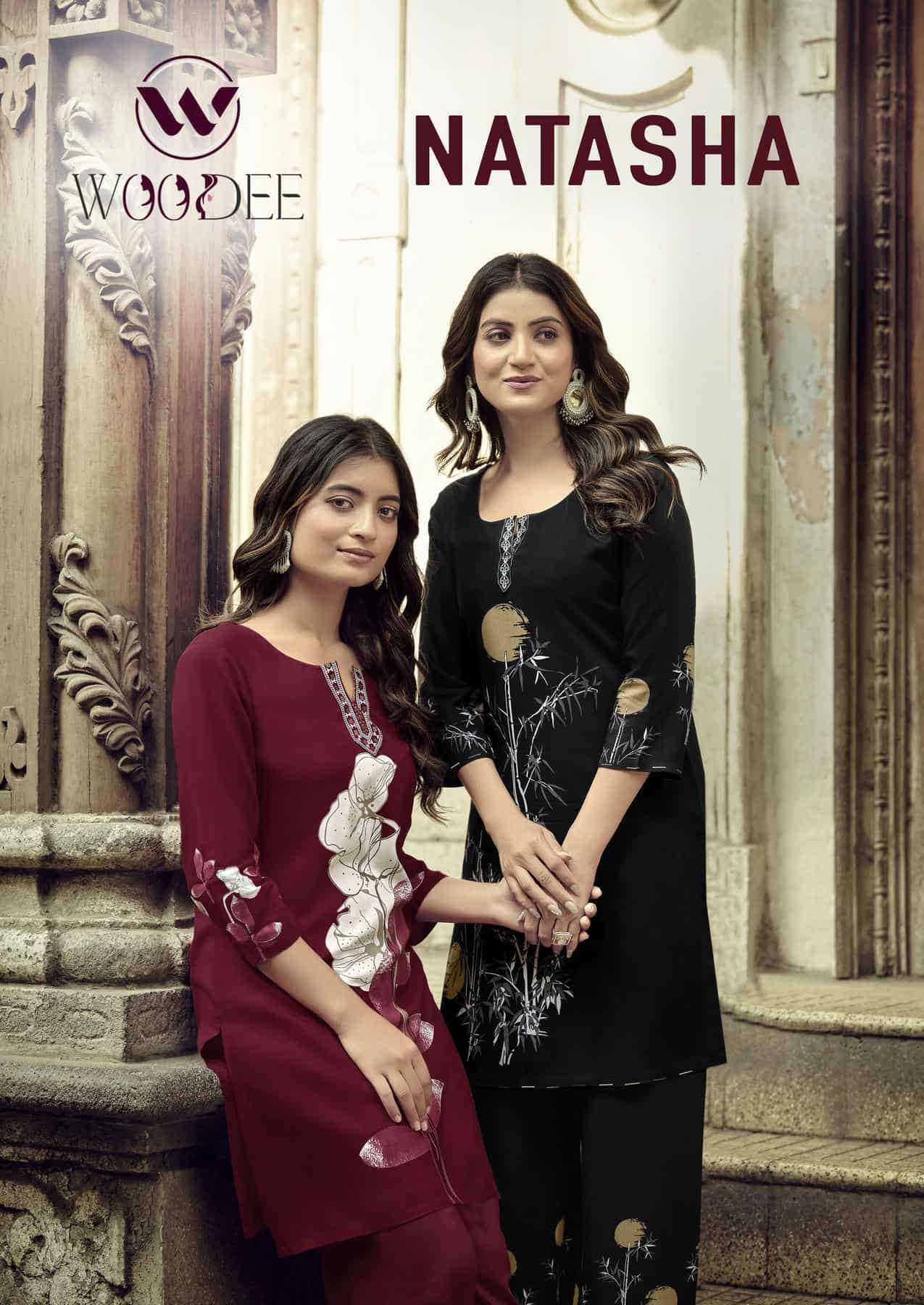 WOODEE NATASHA PREMIUM VISCOSE RAYON DESIGNER CORD SET WHOLESALE PRICE SURAT 