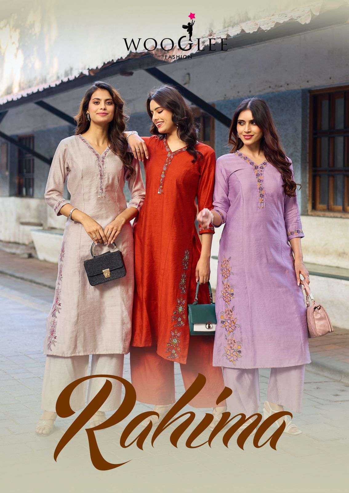 WOOGLEE RAHIMA VISCOSE WEAVING THREAD WORK CASUAL WEAR KURTI WHOLESALE PRICE SURAT 