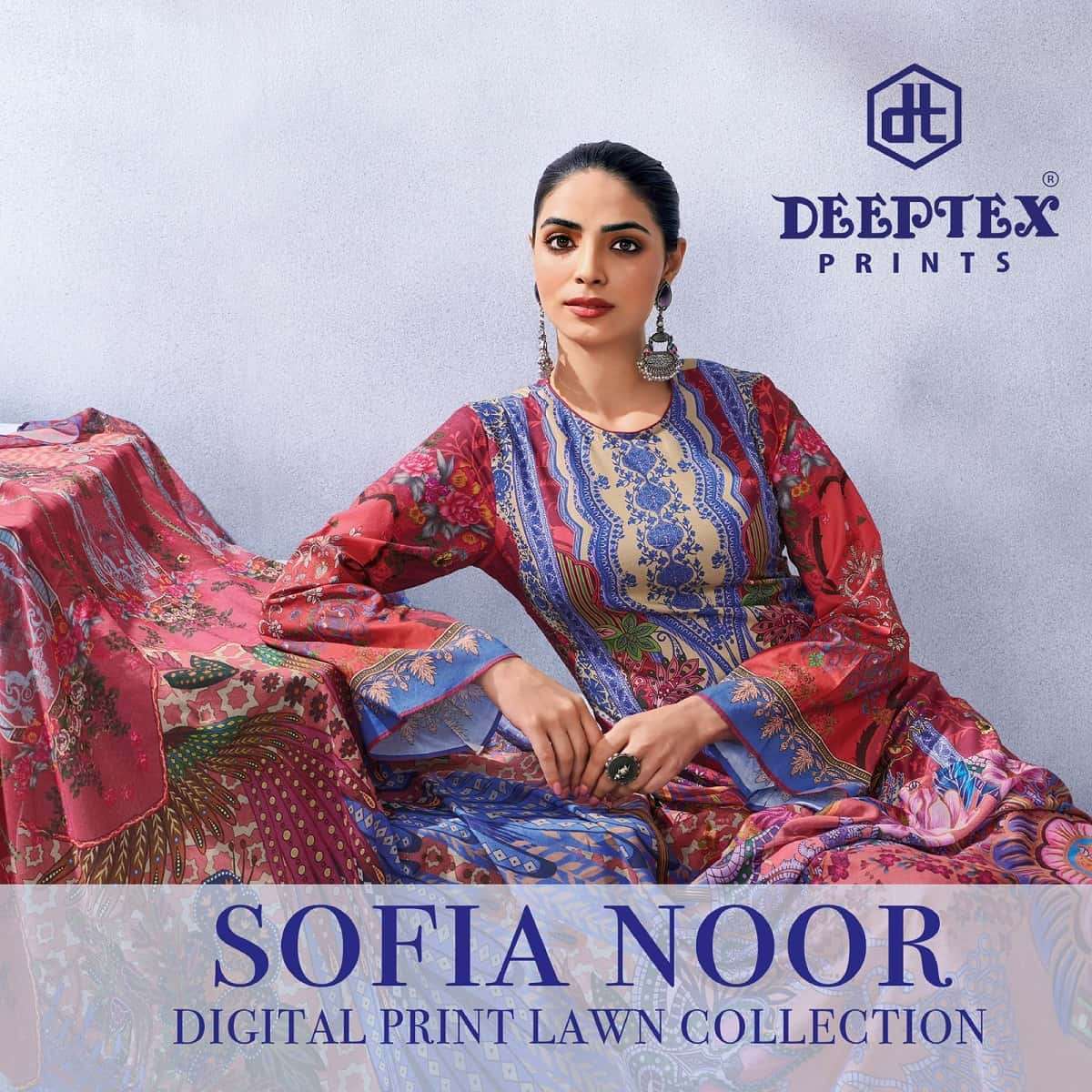DEEPTEX SOFLA NOOR HEAVY LAWN COTTON SUIT CATALOG DEALERS SURAT 