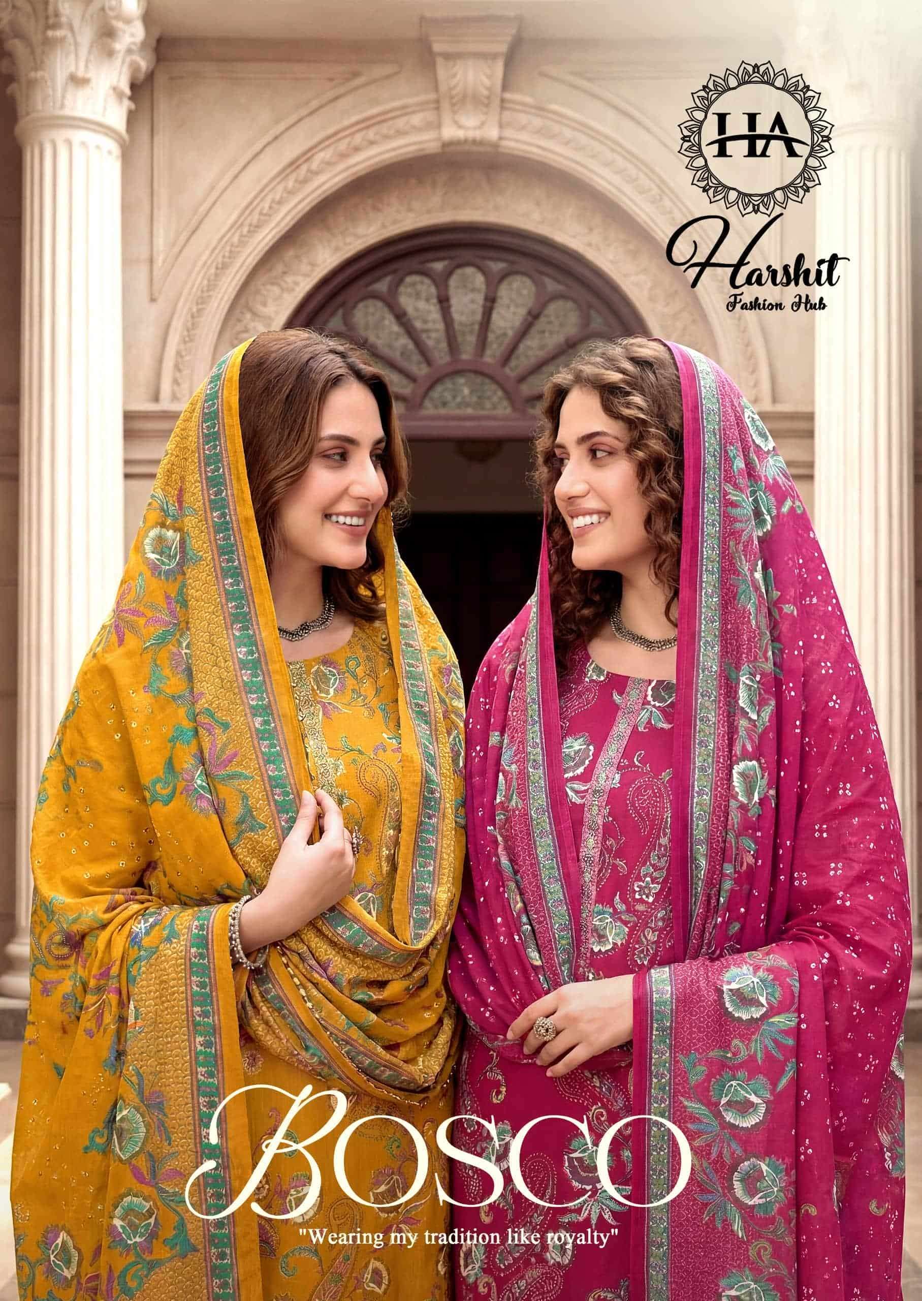 HARSHIT FASHION BOSCO PURE JAM FANCY LEDIES DRESS CATALOG SALWAR KAMEEZ DEALER