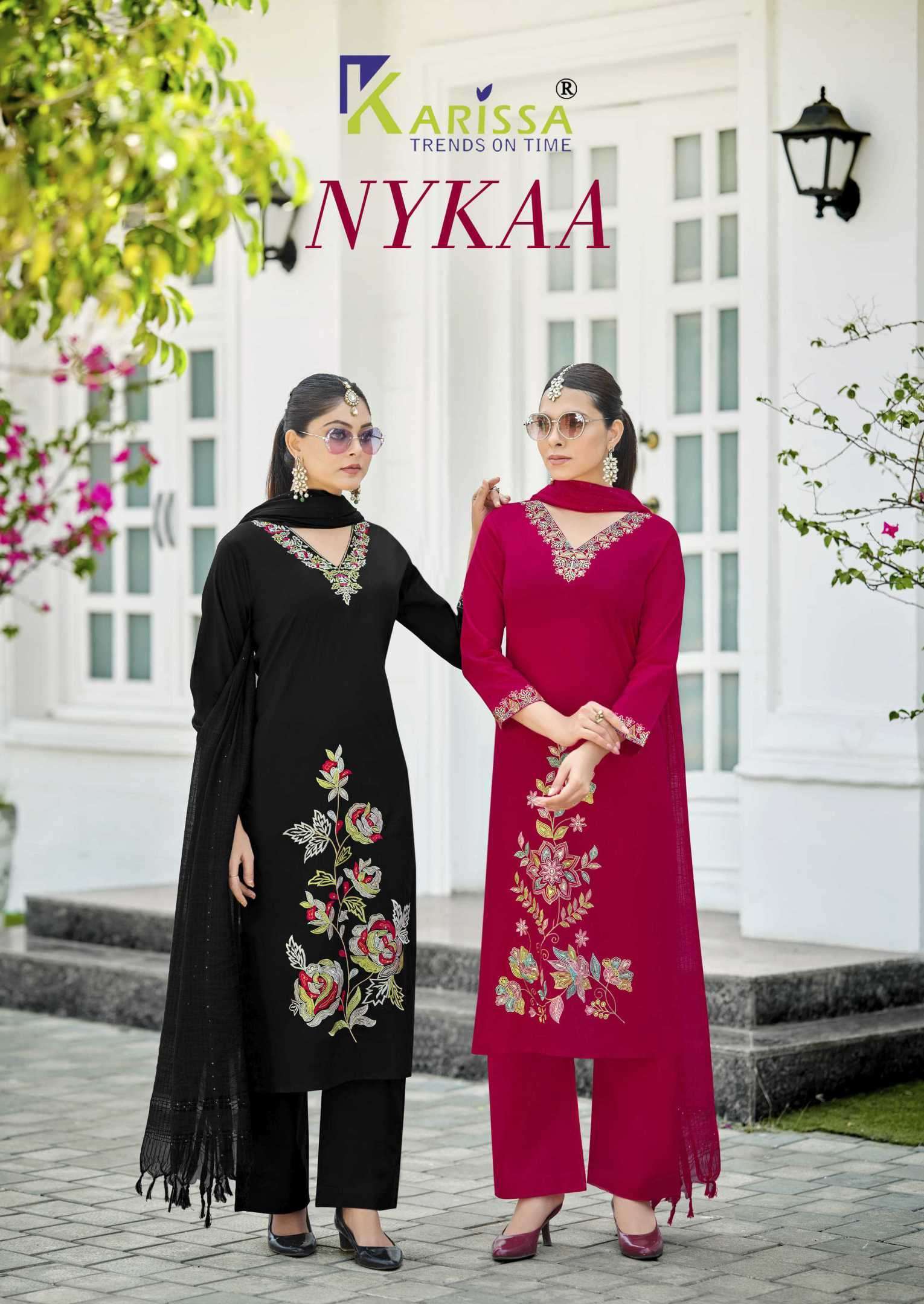KARISSA NYKAA 1001-1004 SERIES THREAD HANDWORK COTTON READYMADE SALWAR KAMEEZ WHOLESALE PRICE 