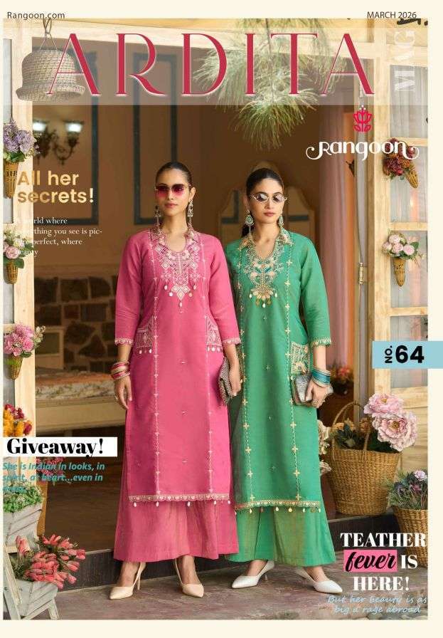 RANGOON ARDITA VISOCSE WITH FANCY EMBROIDERY KURTI WHOLESALE PRICE SURAT 