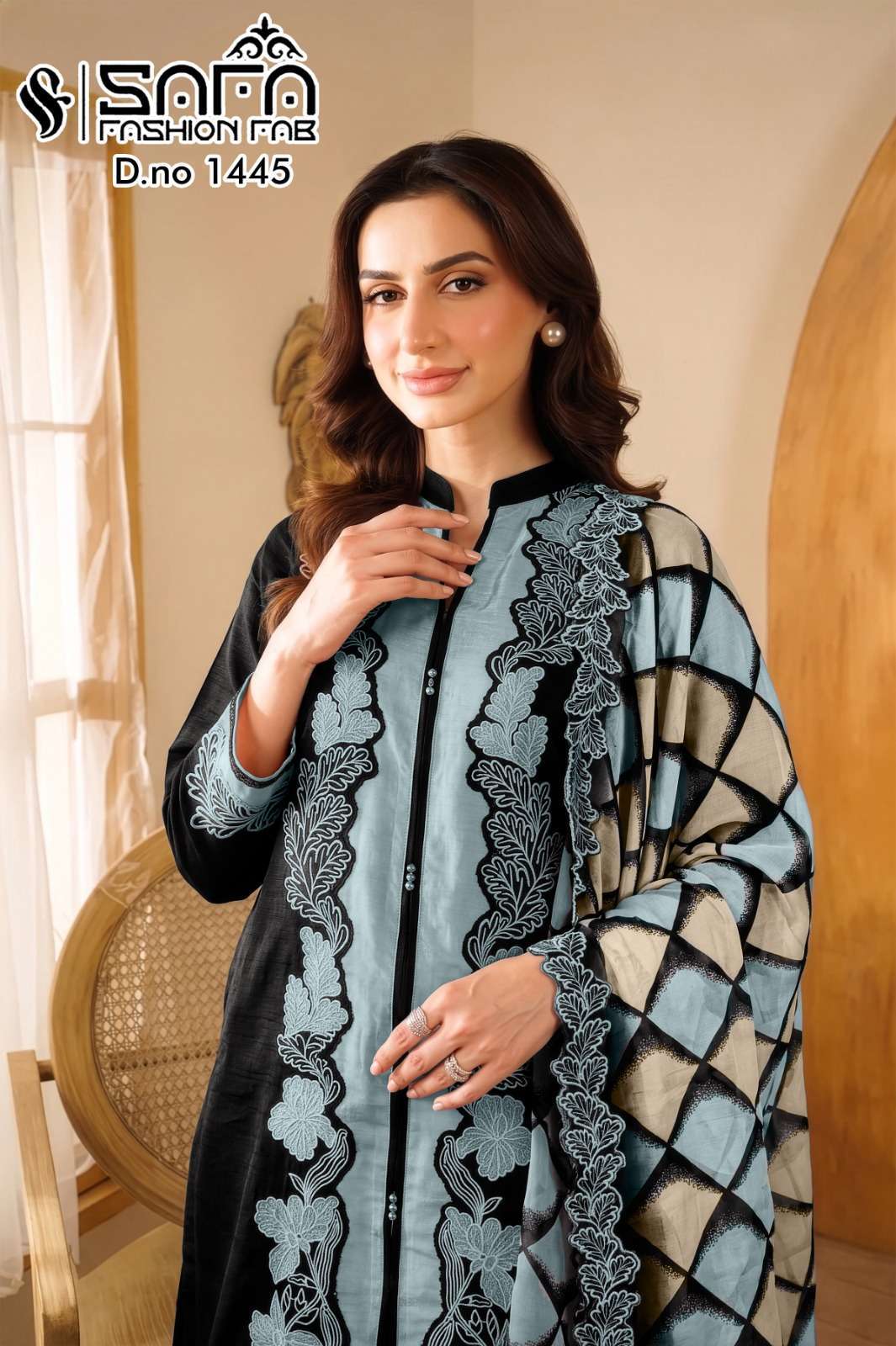 SAFA FASHION FAB 1445 DESIGNER EMBROIDERY SOFT COTTON READYMADE SALWAR KAMEEZ WHOLESALE BEST RATE 
