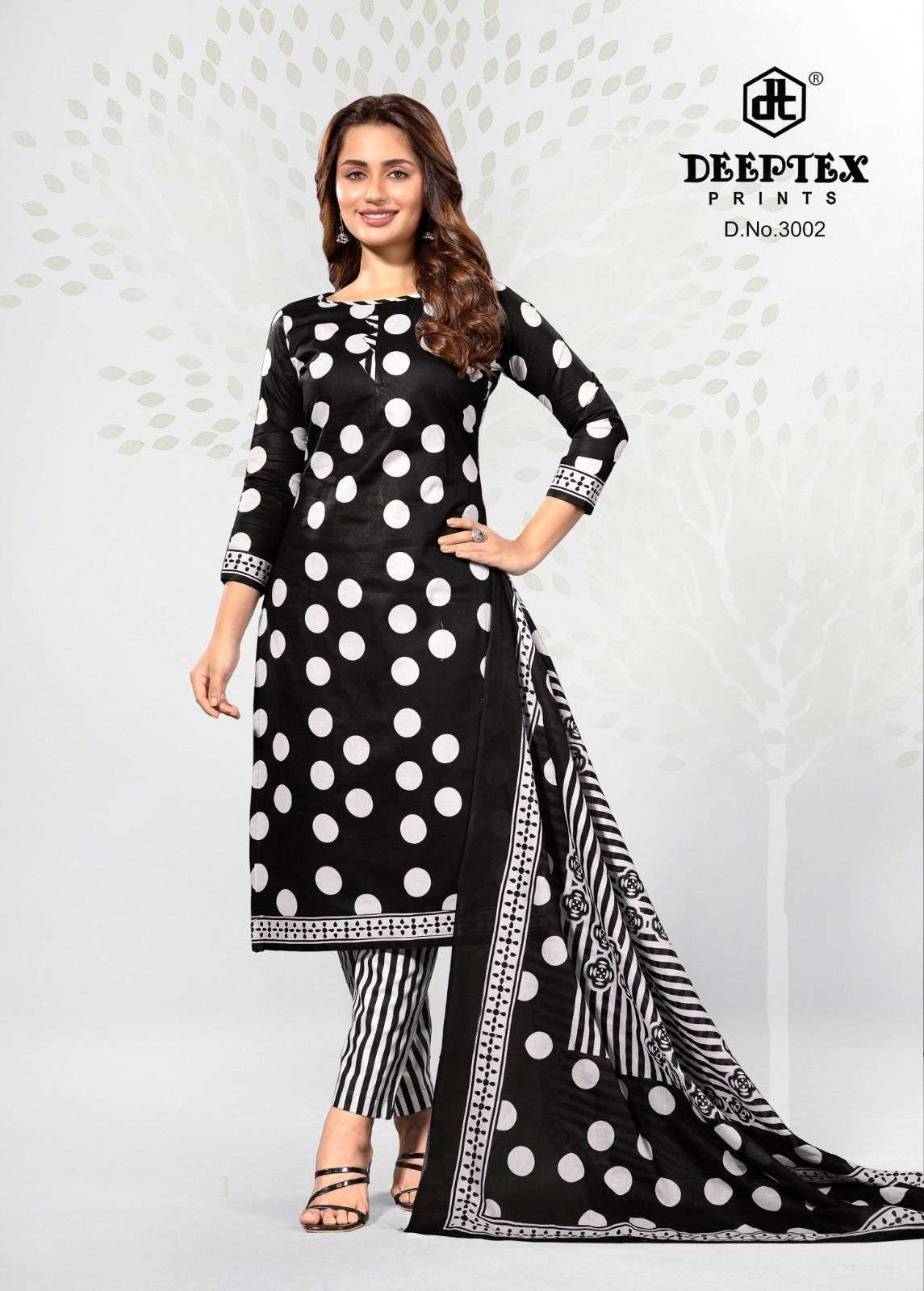 DEEPTEX AALIZA BLACK & WHITE VOL 3 COTTON CASUAL WEAR SALWAR SUIT CATALOGUE SUPPLIER 