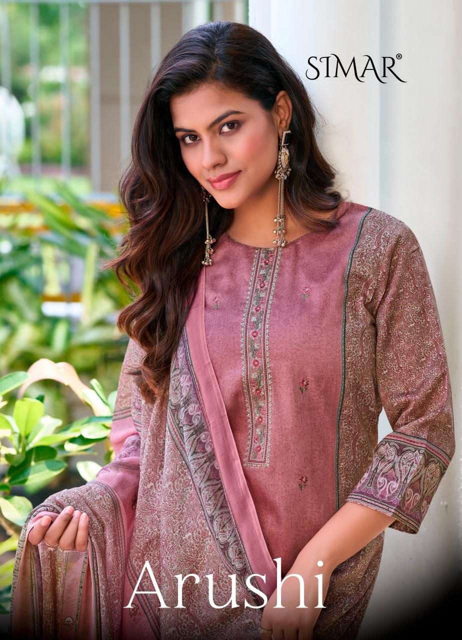 GLOSSY SIMAR ARUSHI FANCY COTTON LADIES SUIT COLLECTION BEST RATE