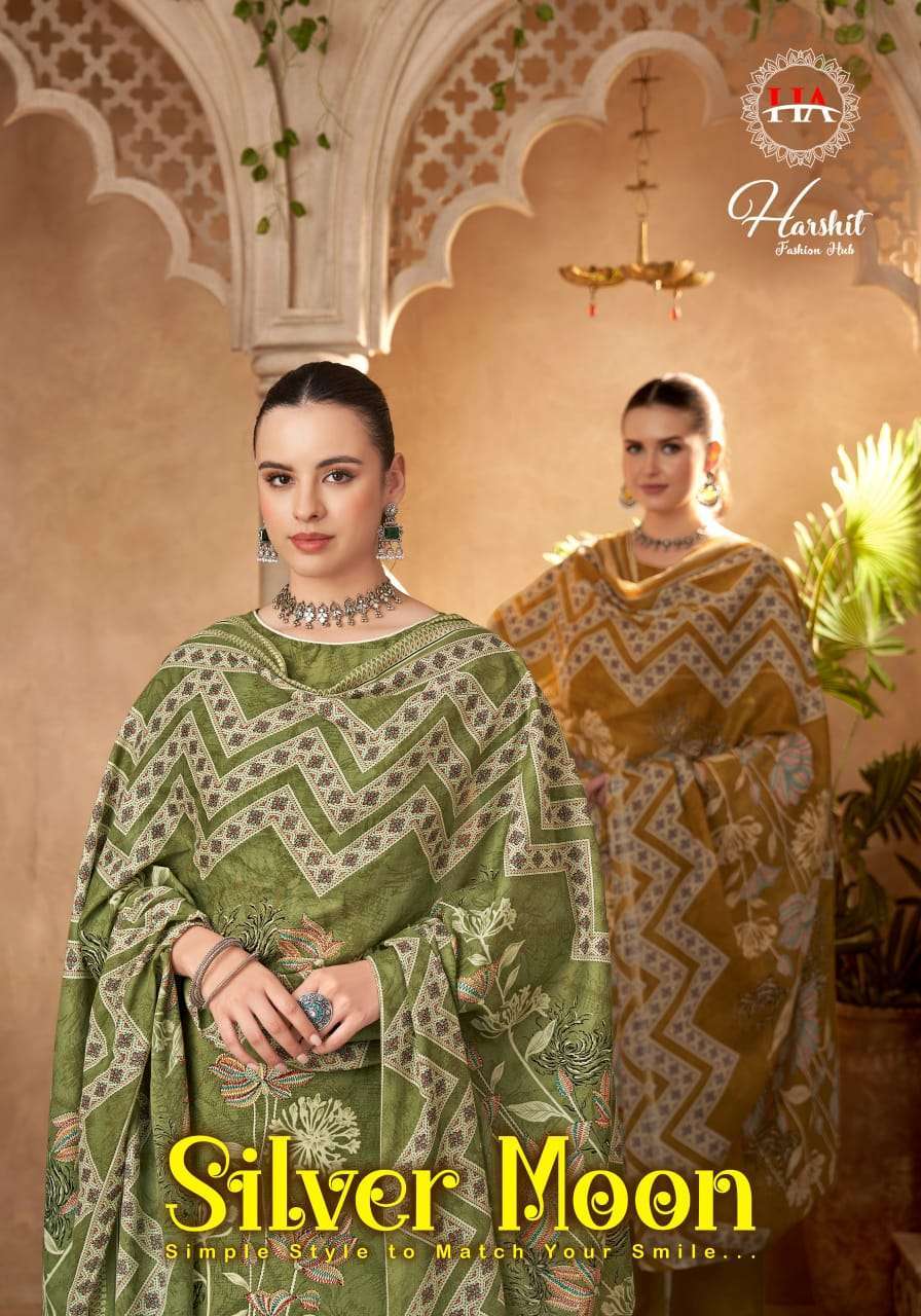 HARSHIT FASHION SILVER MOON VISCOSE RAYON SIMMER PRINTED SALWAR KAMEEZ DEALER