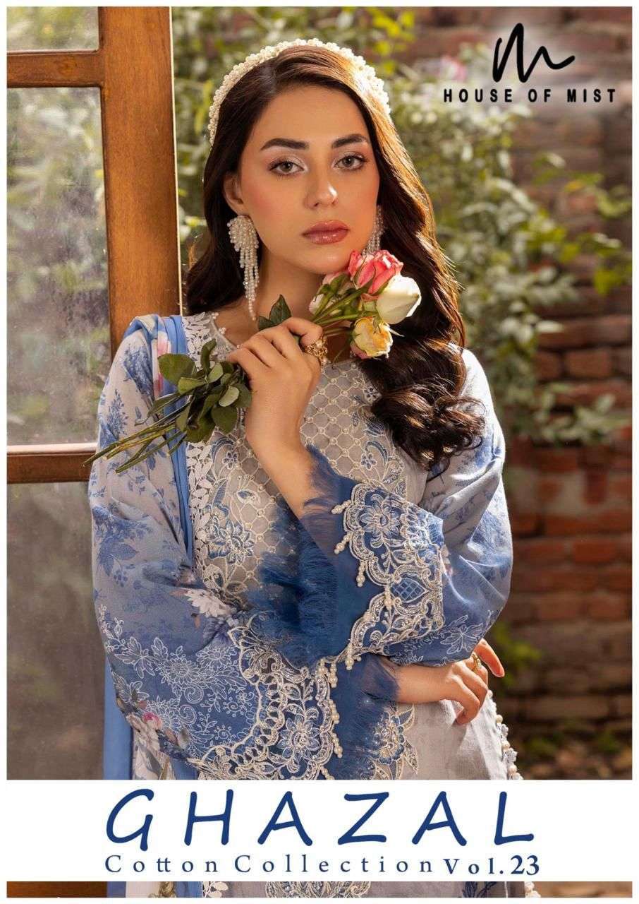HOUSE OF MIST GHAZAL VOL 23 221-226 SERIES PURE COTTON PRINTED PAKISTANI SUIT SUPPLIER