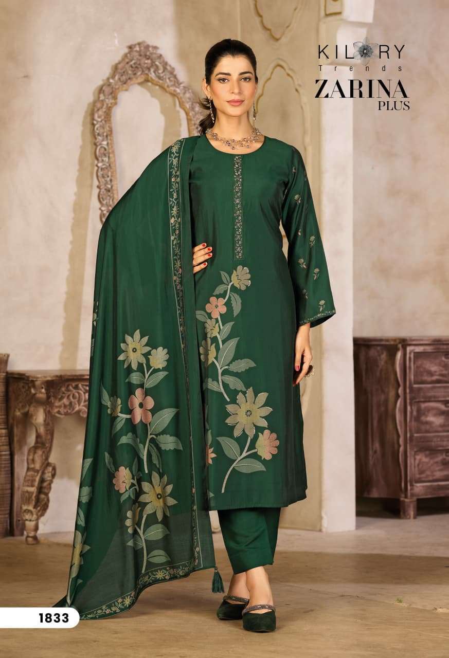 KILORY TRENDS ZARINA PLUS MUSLIN SILK WITH BEADS EMBROIDERED SALWAR LAMEEZ WHOLESALE SURAT 