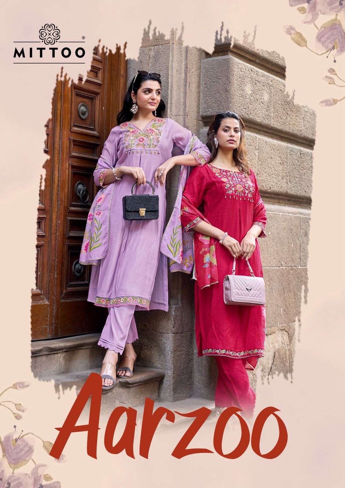MITTOO AARZOO VISCOSE WEAVING THREAD WORK READYMADE SALWAR KAMEEZ WHOLESALE PRICE SURAT 