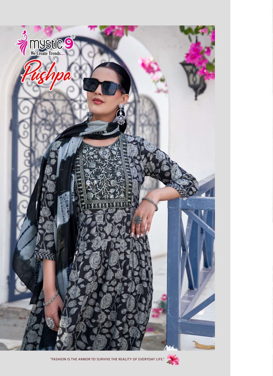 MYSTIC 9 PUSHPA VOL - 14 DESIGNER READYMADE RAYON CAPSULE FOIL PRINTED SALWAR KAMEEZ WHOLESALE PRICE SURAT 