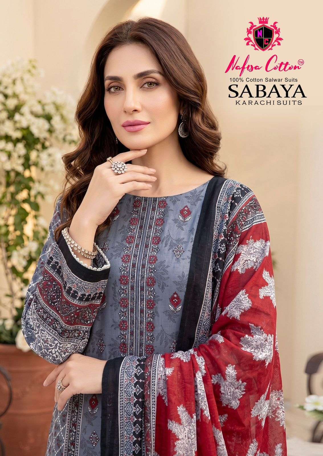 NAFISA COTTON SABAYA KARACHI SUITS FANCY DIGITAL PRINTES SOFT COTTON SUIT COLLECTION WHOLESALER