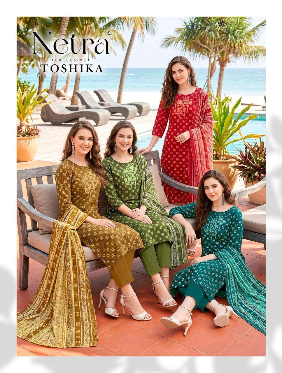 NETRA TOSHIKA COTTON FANCY EMBROIDERED PRINTED SALWAR KAMEEZ WHOLESALE PRICE SURAT 