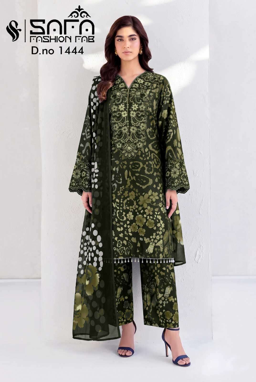 SAFA FASHION FAB 1444 COLORS SATIN HEAVY EMBROIDERED READYMADE SALWER KAMEEZ BEST RATE 2026