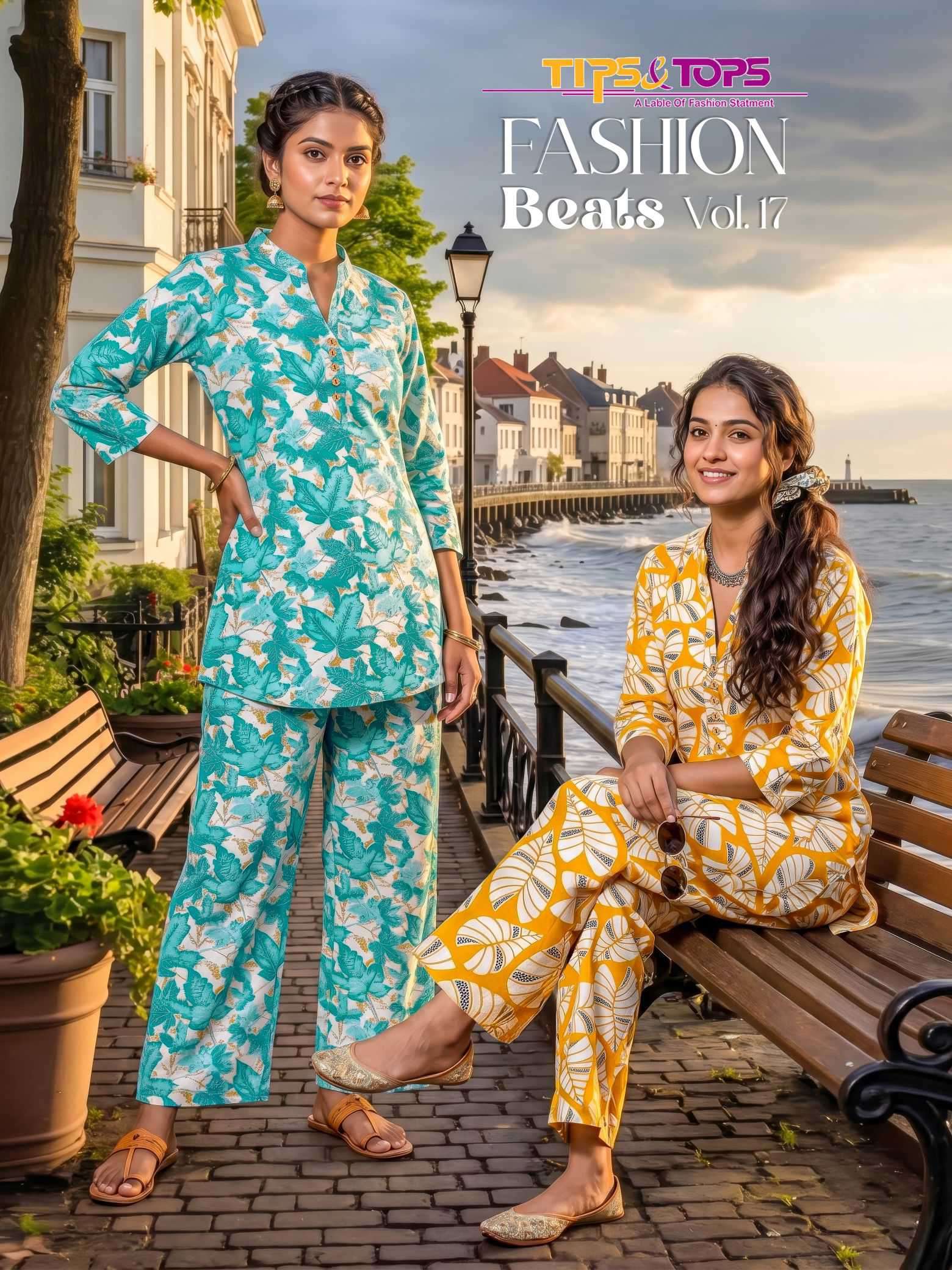 TIPS AND TOPS FASHION BEATS VOL 17 RAYON PRINTED CORD-SET ONLINE SUPPLIER 