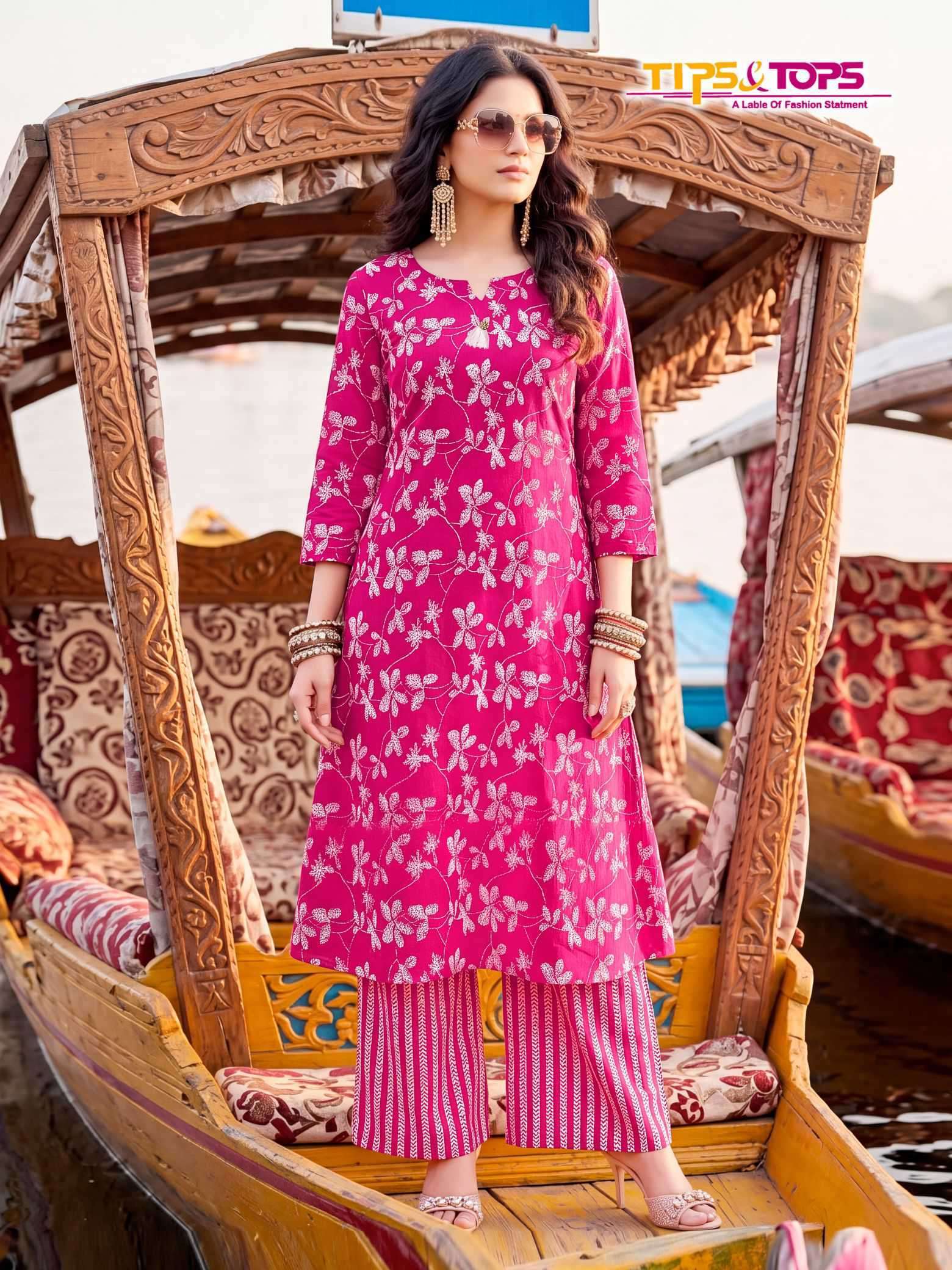 TIPS AND TOPS MANNAT DESIGNER RAYON KURTI WITH BOTTOM COLLECTION SUPPLIER 
