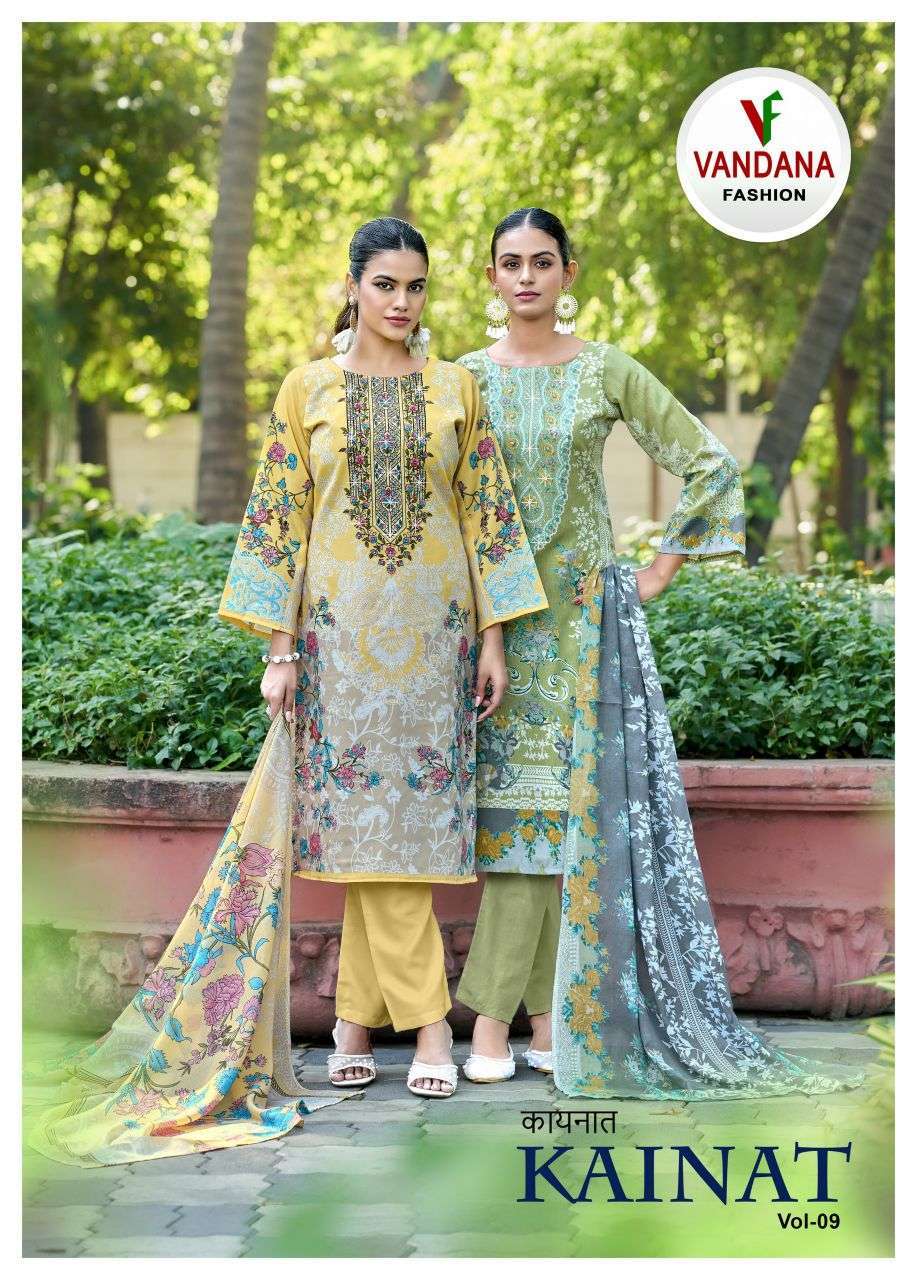 VANDANA FASHION JAINAT VOL 9 SOFT COTTON WITH FANCY WORK DESIGNER SALWAR KAMEEZ WHOLESALE PRICE SURAT 