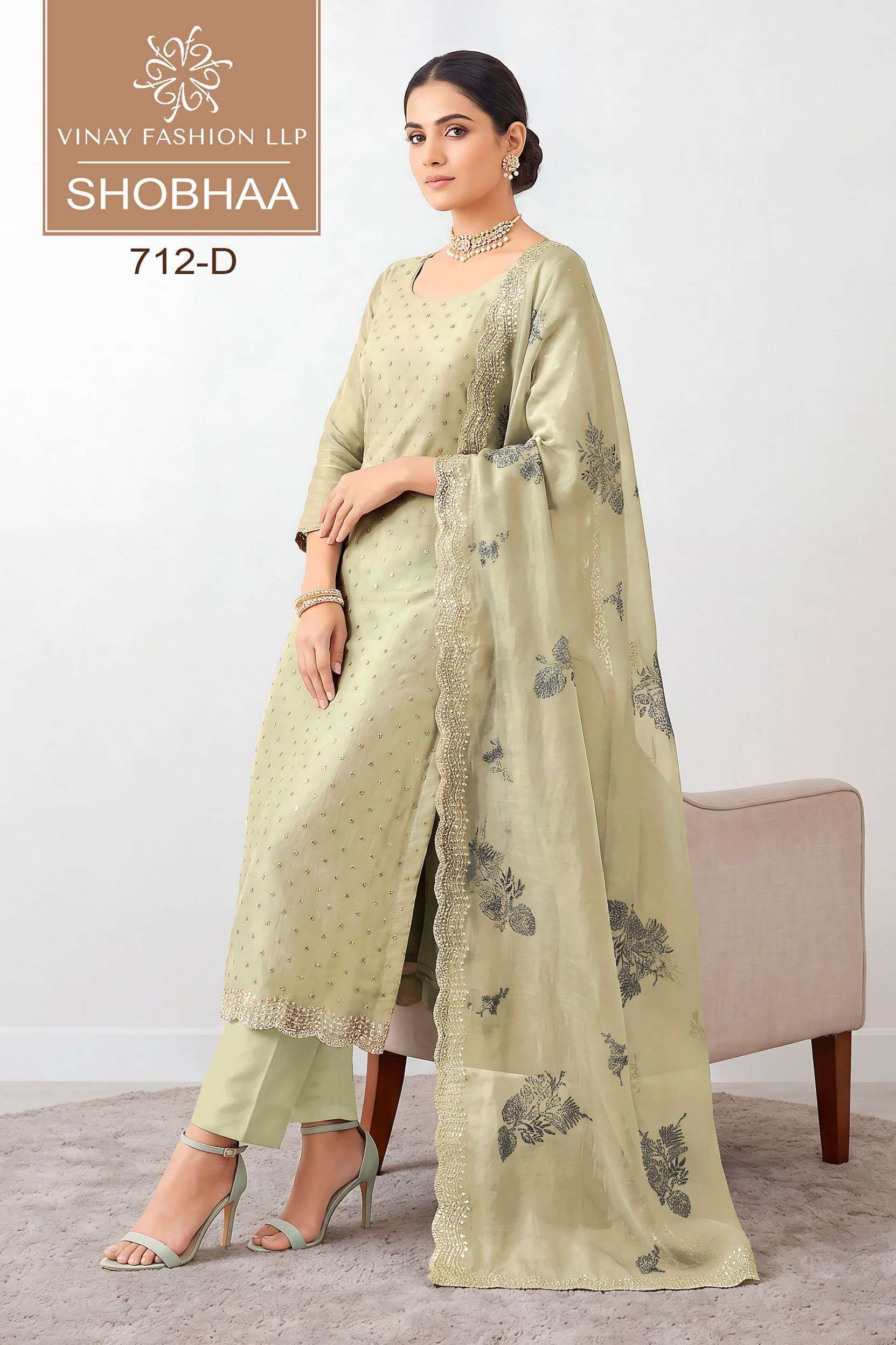 VINAY FASHION KULEESH SHOBHAA  PREMIUM EMBRODERY PRINT WORK LADIES SUIT CATALOG SUPPLIER 
