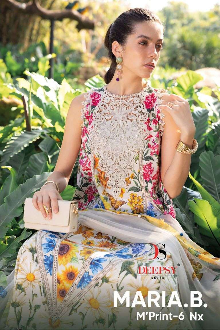  DEEPSY SUIT MARIA B MPRINT VOL-6NX  HEAVY PATCH EMBROIDERY COTTON SALWAR KAMEEZ WHOLESALE PRICE SURAT 