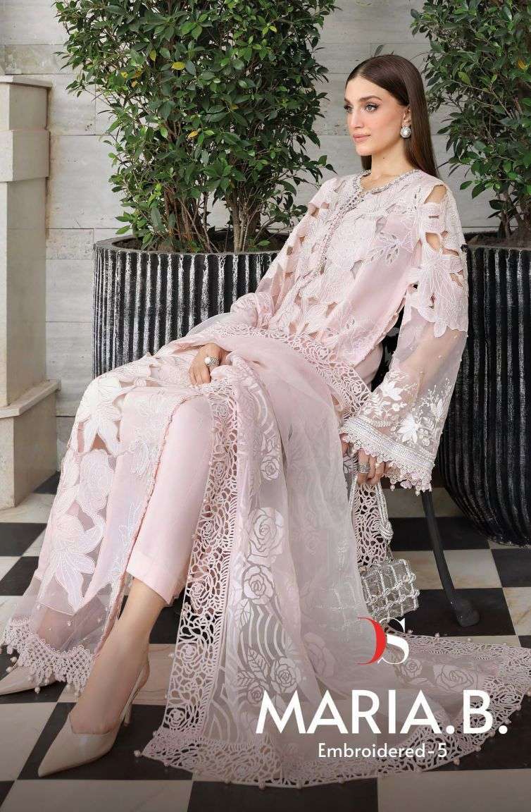 DEEPSY SUIT MARIA B PREMIUM VOL 5 HEAVY SELF EMBROIDERY COTTON SALWAR KAMEEZ WHOLE RATE 