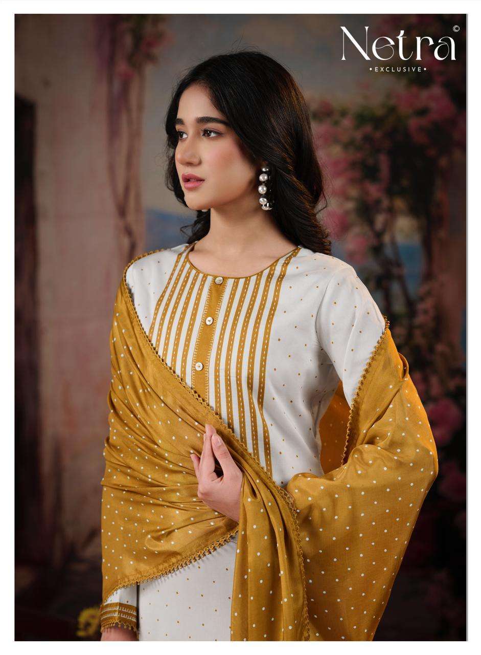 NETRA EXCLUSIVE HIRYA COTTON PRINT WITH HAND WORK EMBROIDERED SALWAR KAMEEZ BEST RATE