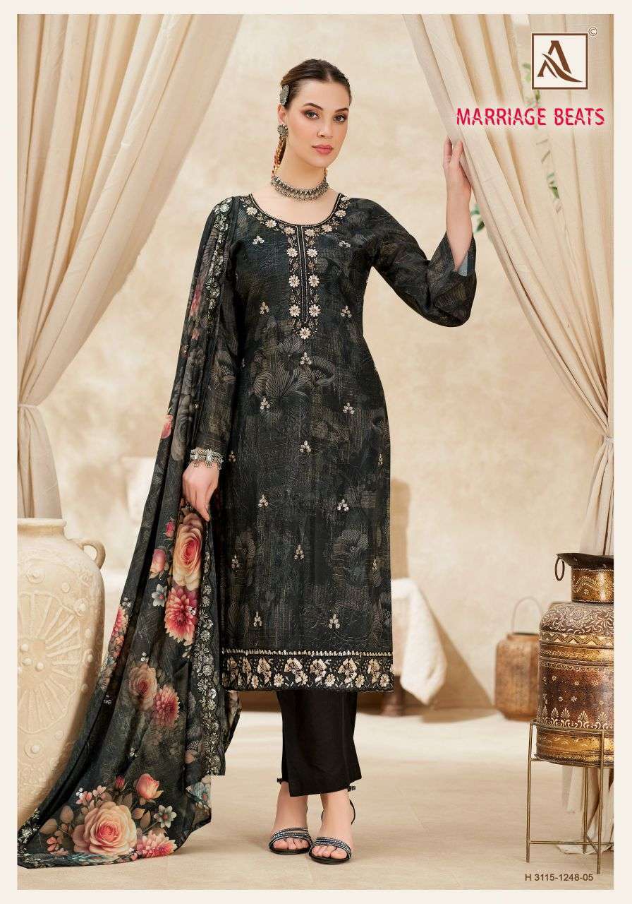 ALOK SUIT MARRIAGE BEATS PURE VISCOSE MUSLIN DESIGNER SALWAR KAMEEZ SUPPLIER 