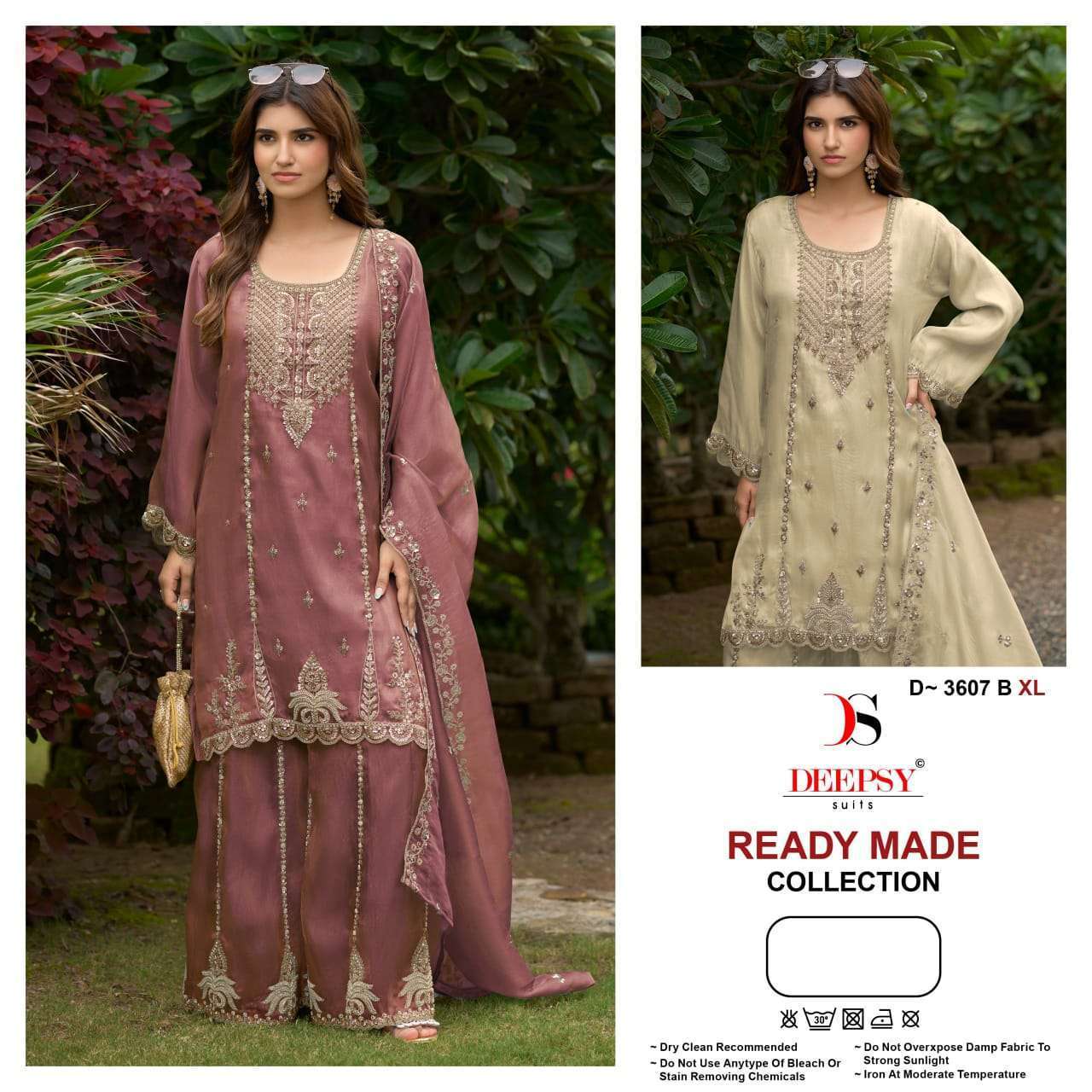 DEEPSY SUIT 3607 HEAVY BEADS WORK DESIGNER READYMADE PAKISTANI SUIT DEALER IN INDIA 