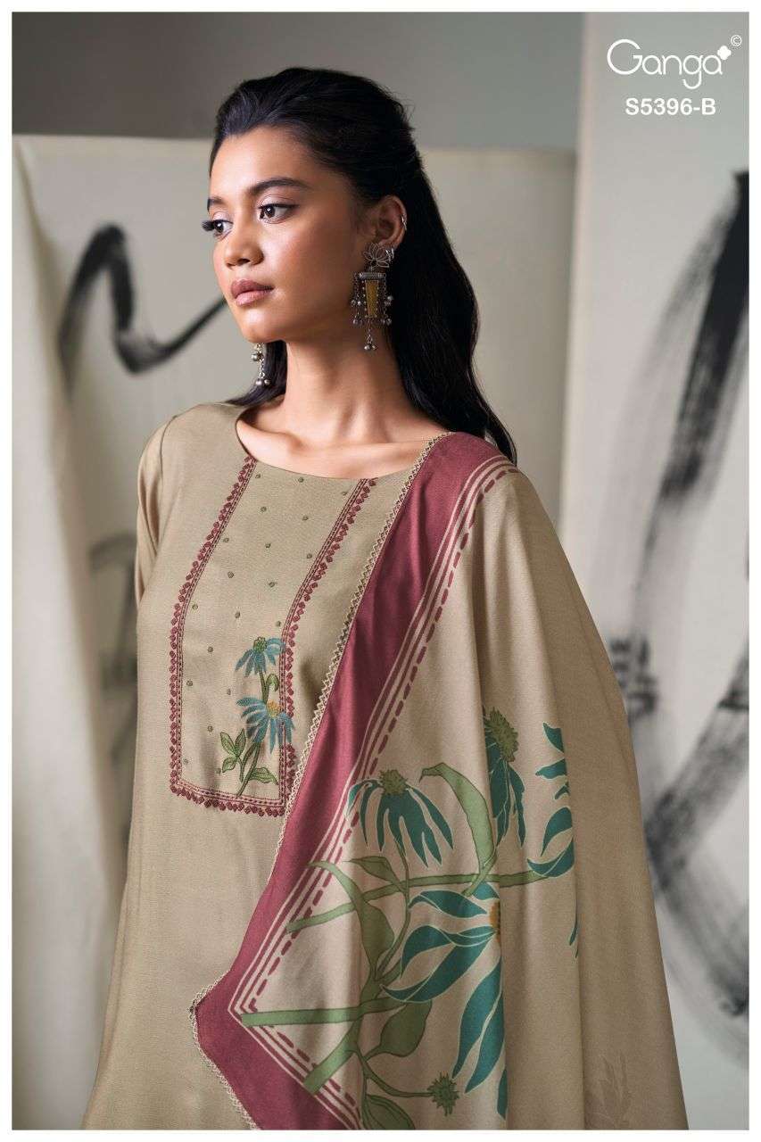 GANGA CELENA 5396 PURE WOOL PASHMINA WINTER SALWAR KAMEEZ SUPPLIER 