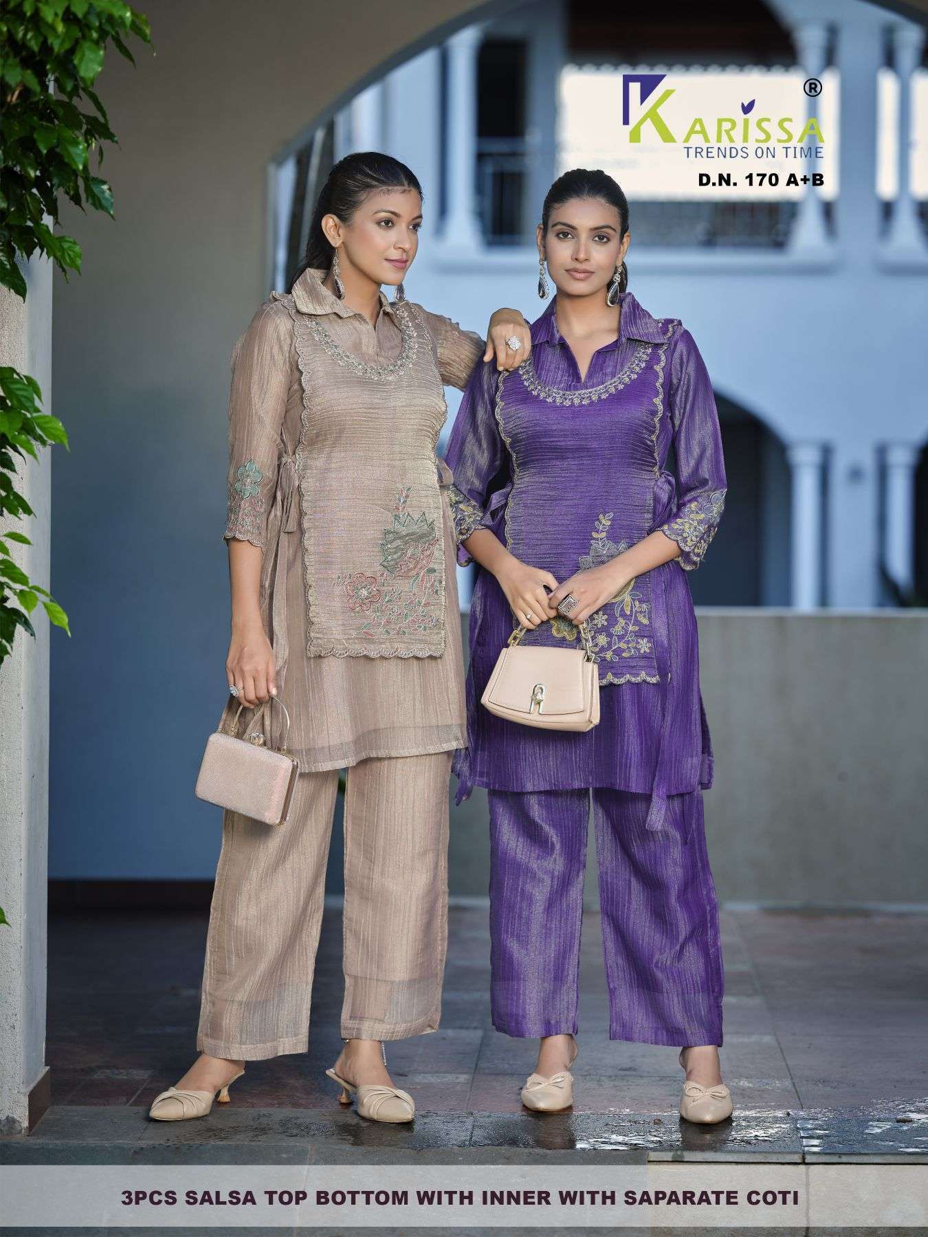 KARISSA 170 SALSA WITH HEAVY FANCY WORK DESIGNER READYMADE WHOLESALE CATALOGUE SURAT 