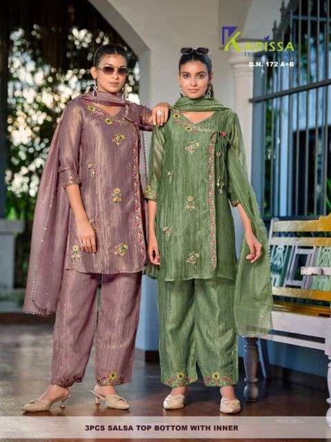 KARISSA 172 FANCY WORK SALSA PARTY WEAR READYMADE WHOLESALE CATALOGUE SURAT 