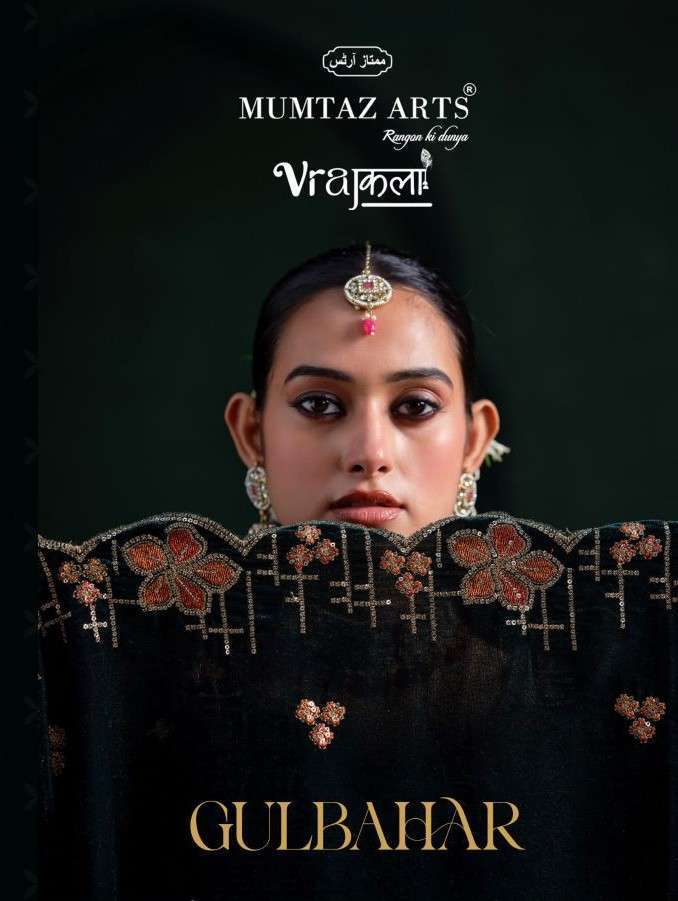 MUMTAZ ARTS GULBAHAR DESIGNER EMBRODERY WORK WINTER VELVET SUIT CATALOGU SUPPLIER 